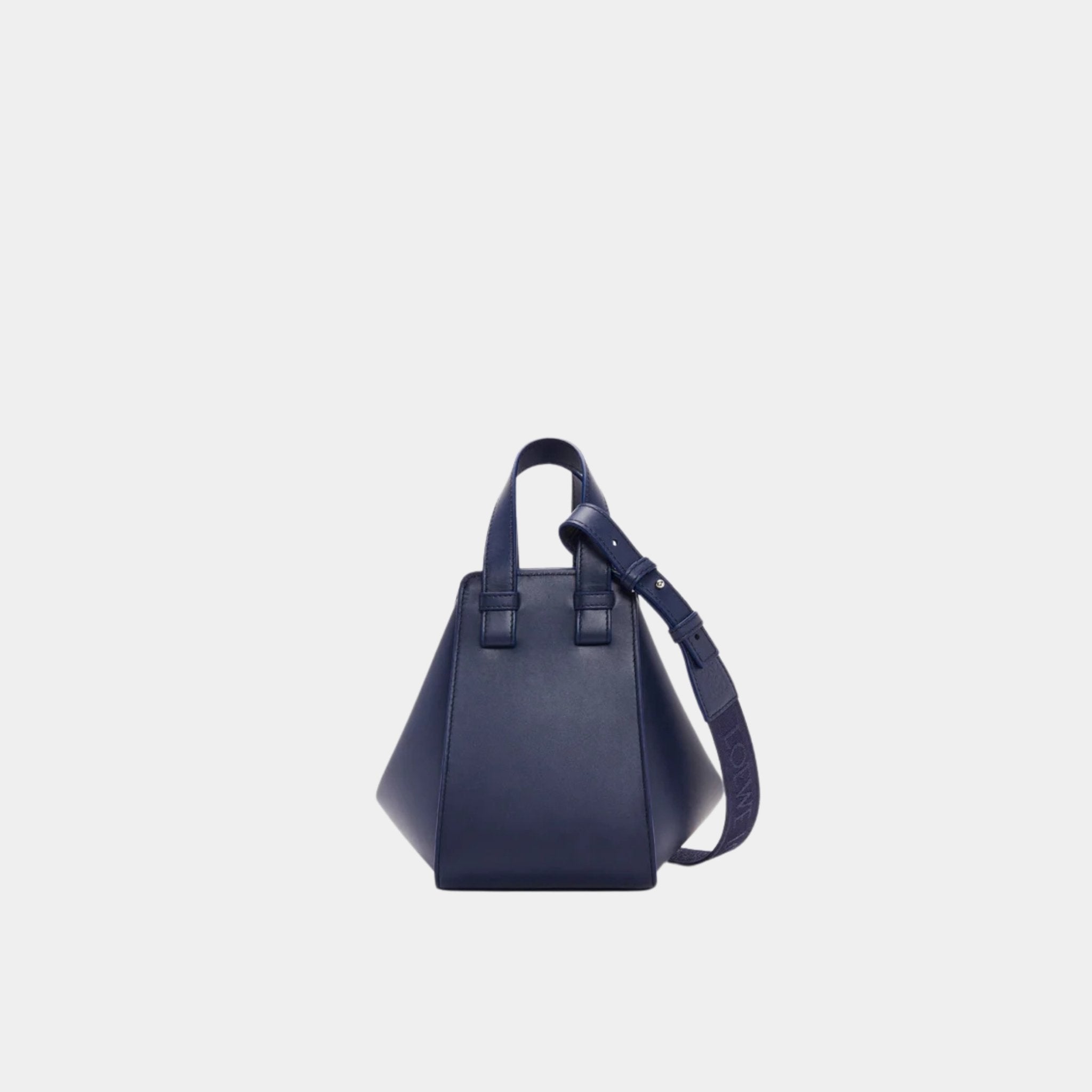 Loewe Compact Hammock Bag In Satin Calfskin, Abyss Blue, Back