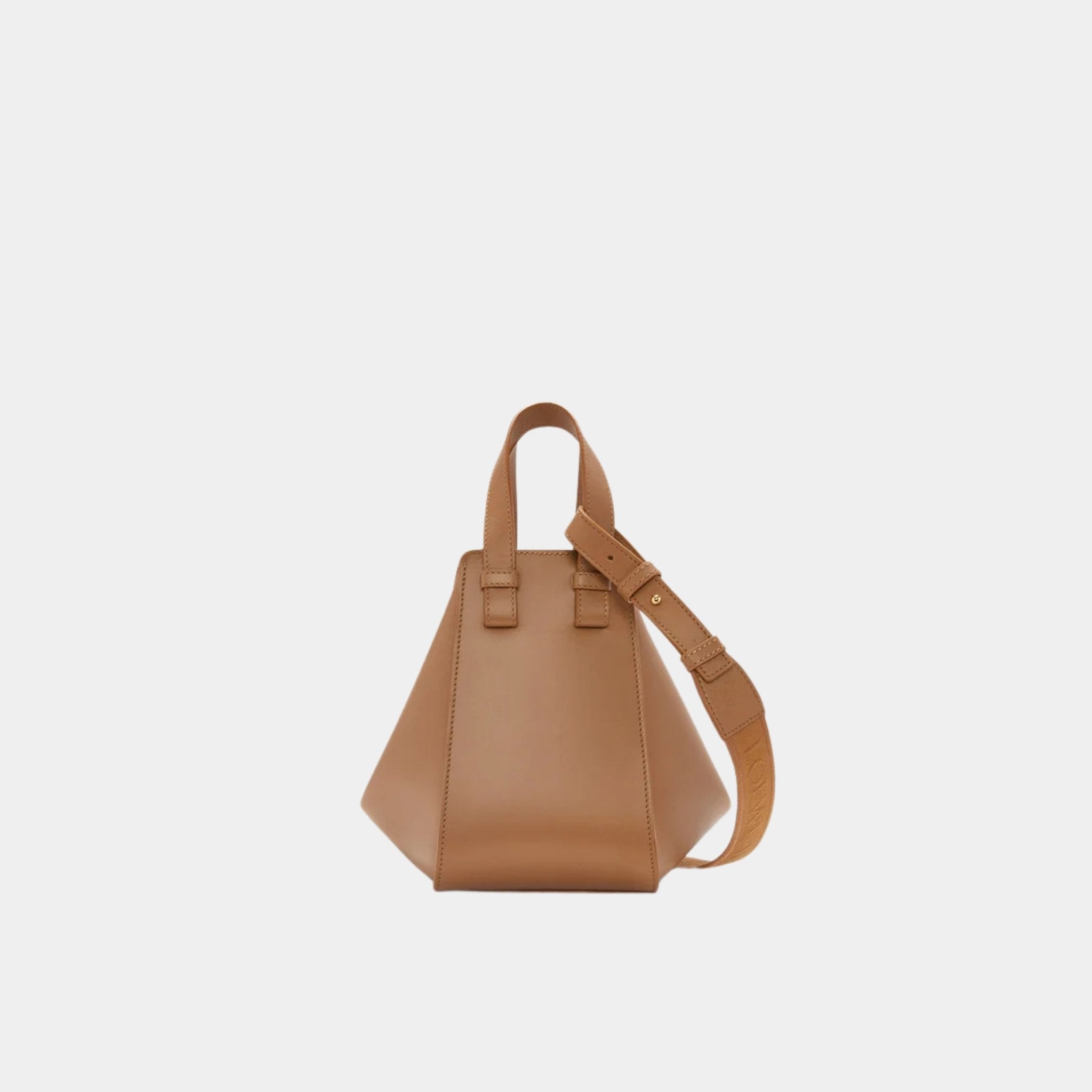 Loewe Compact Hammock Bag In Satin Calfskin, Oak, Back