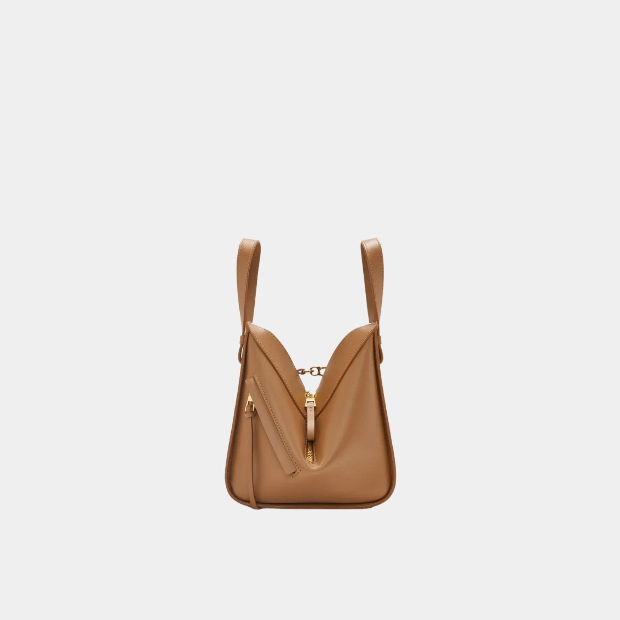 Loewe Compact Hammock Bag In Satin Calfskin, Oak, Side