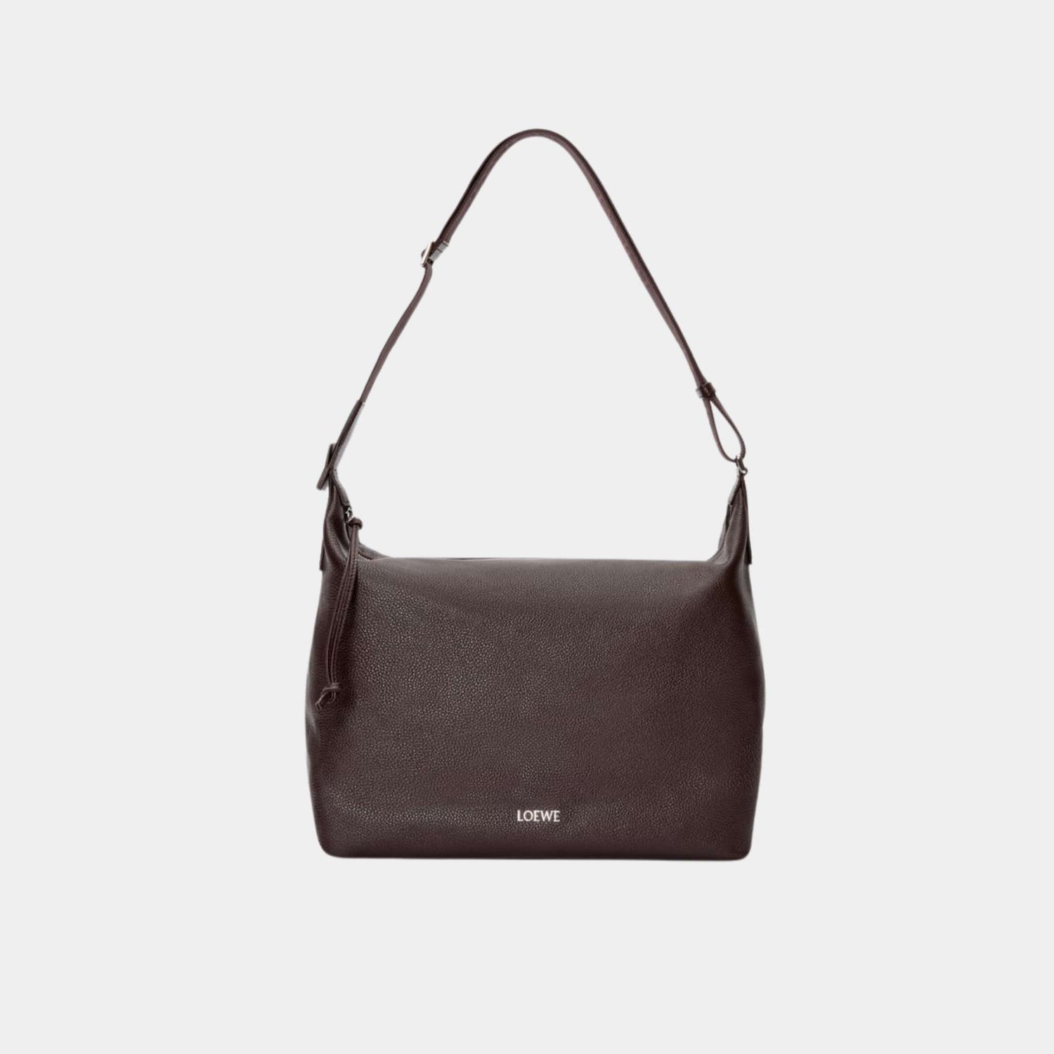 Loewe Cubi Crossbody Bag In Supple Grained Calfskin, Oxblood, Front