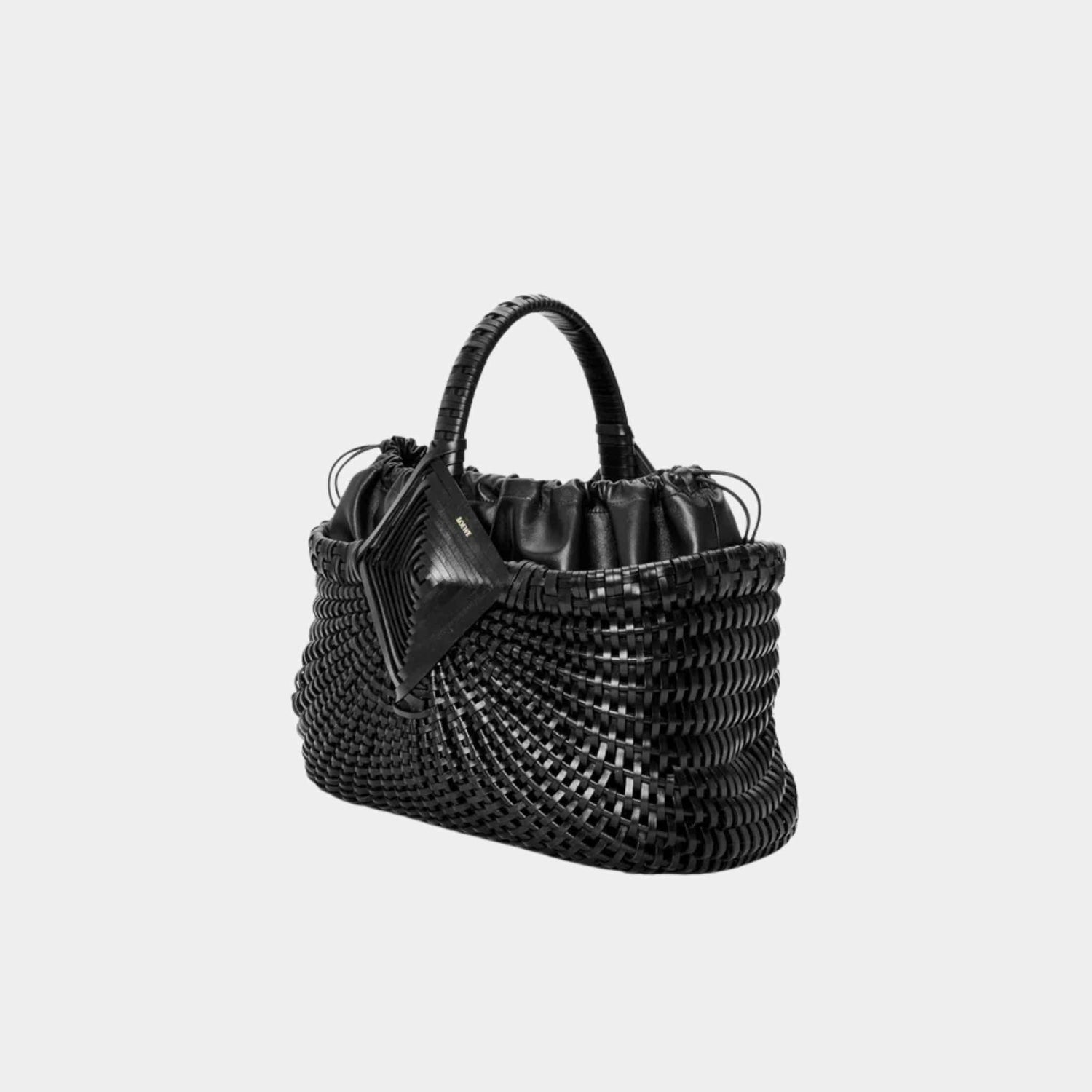 Loewe Diamond Square Basket In Calfskin, Black, Side