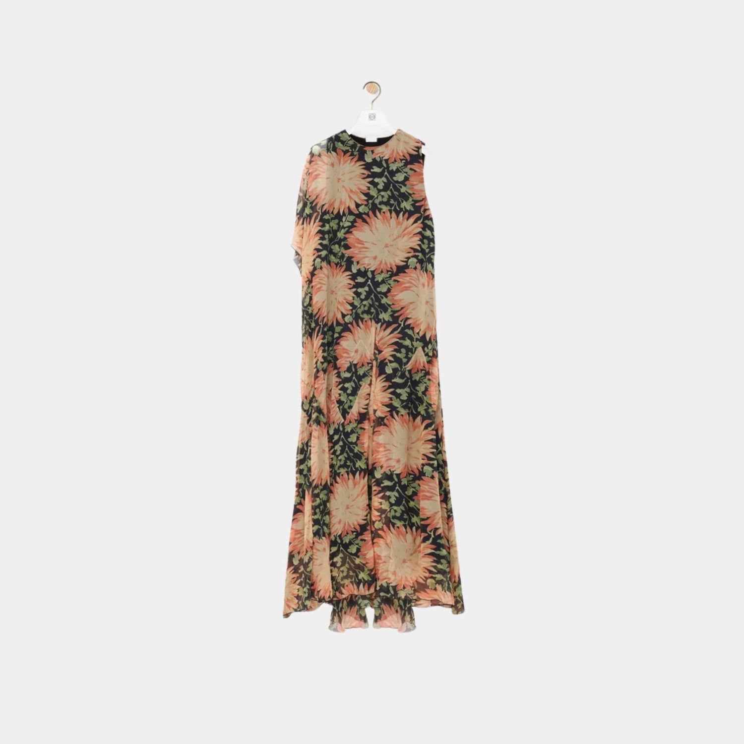 Loewe Dress in Silk Dahlia Floral Print, Front