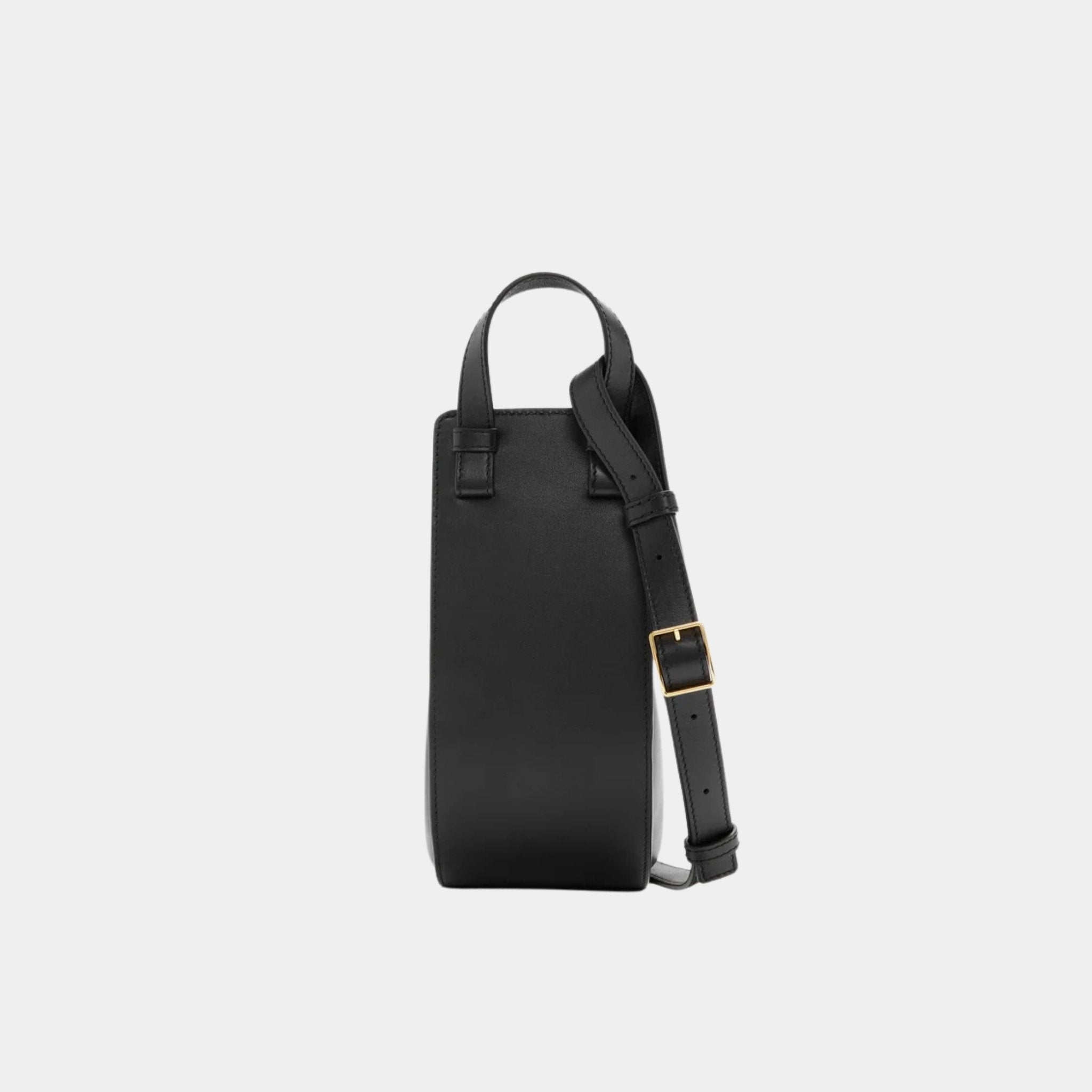 Loewe Hammock Slice Bag In Shiny Calfskin, Black, Side