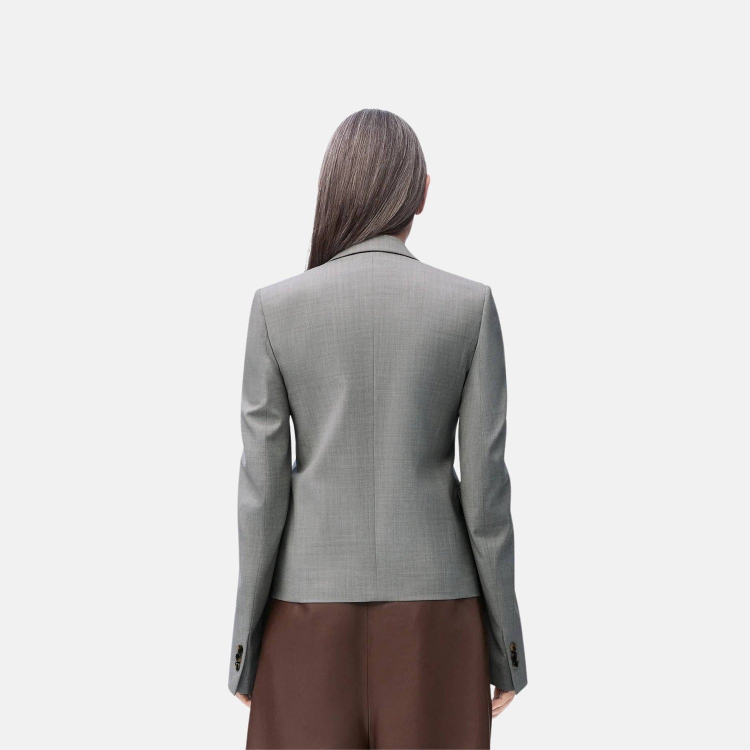 Loewe Jacket In Wool, Grey, Back