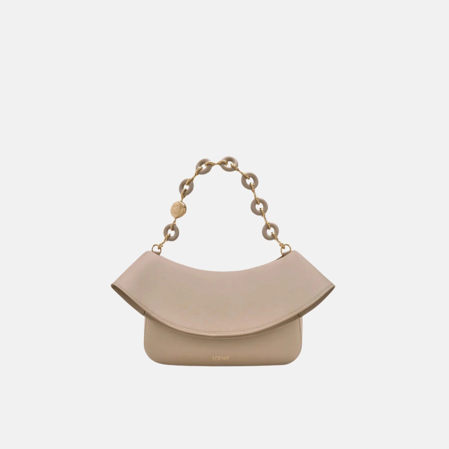 Loewe Medium Ola Bag in Smooth Calfskin, Sand, Full