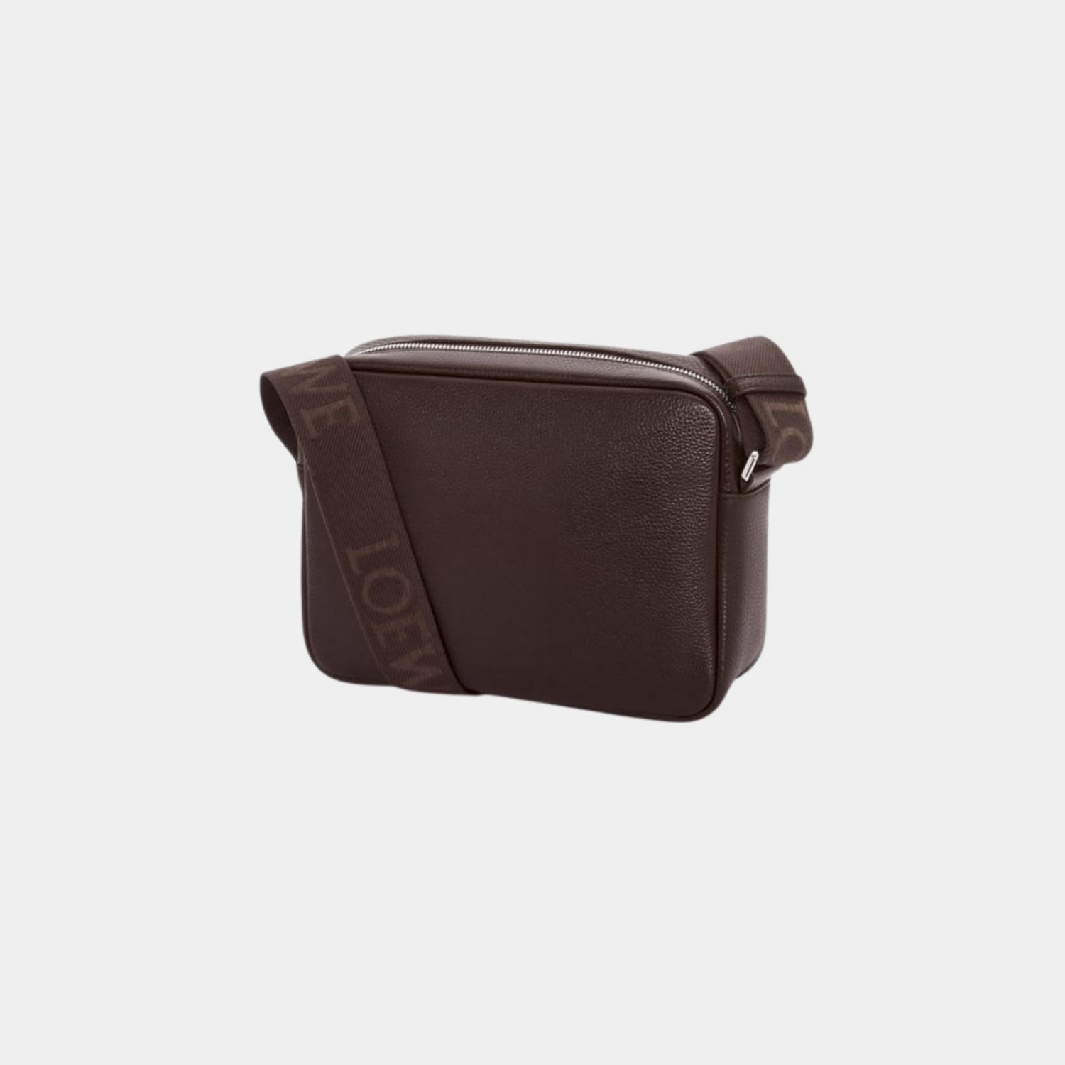 Loewe Medium Pebble Messenger Bag In Supple Grained Calfskin, Oxblood, Back
