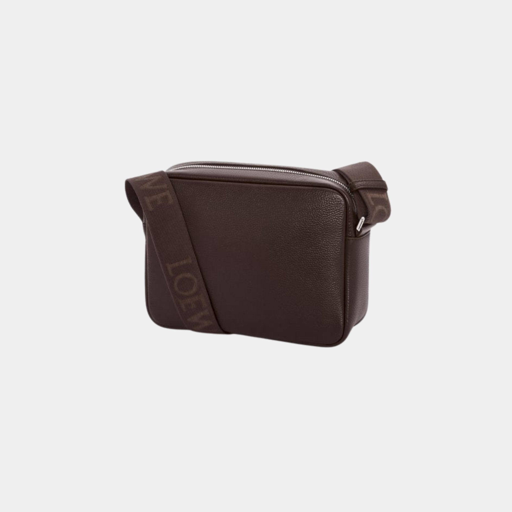 Loewe Medium Pebble Messenger Bag In Supple Grained Calfskin, Oxblood, Back