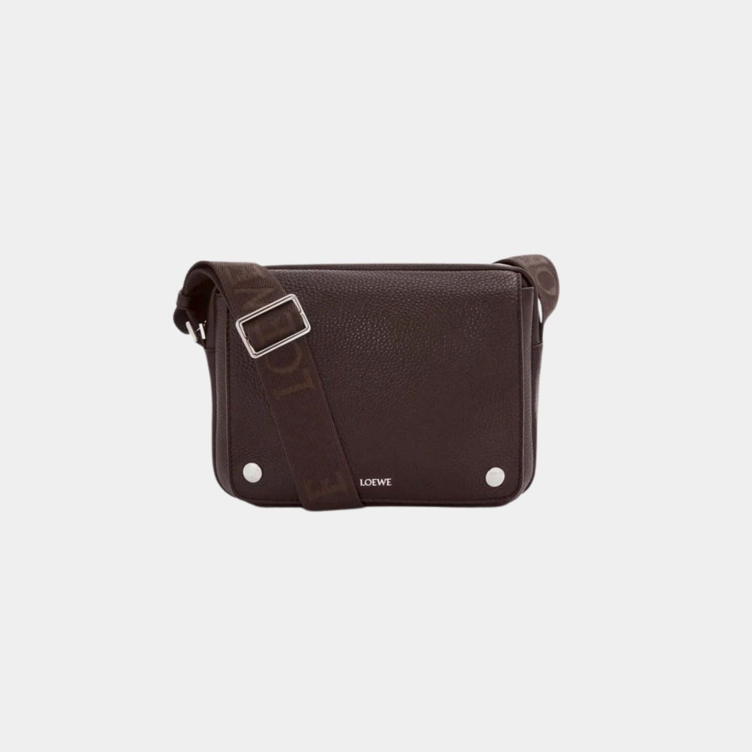 Loewe Medium Pebble Messenger Bag In Supple Grained Calfskin, Oxblood, Front