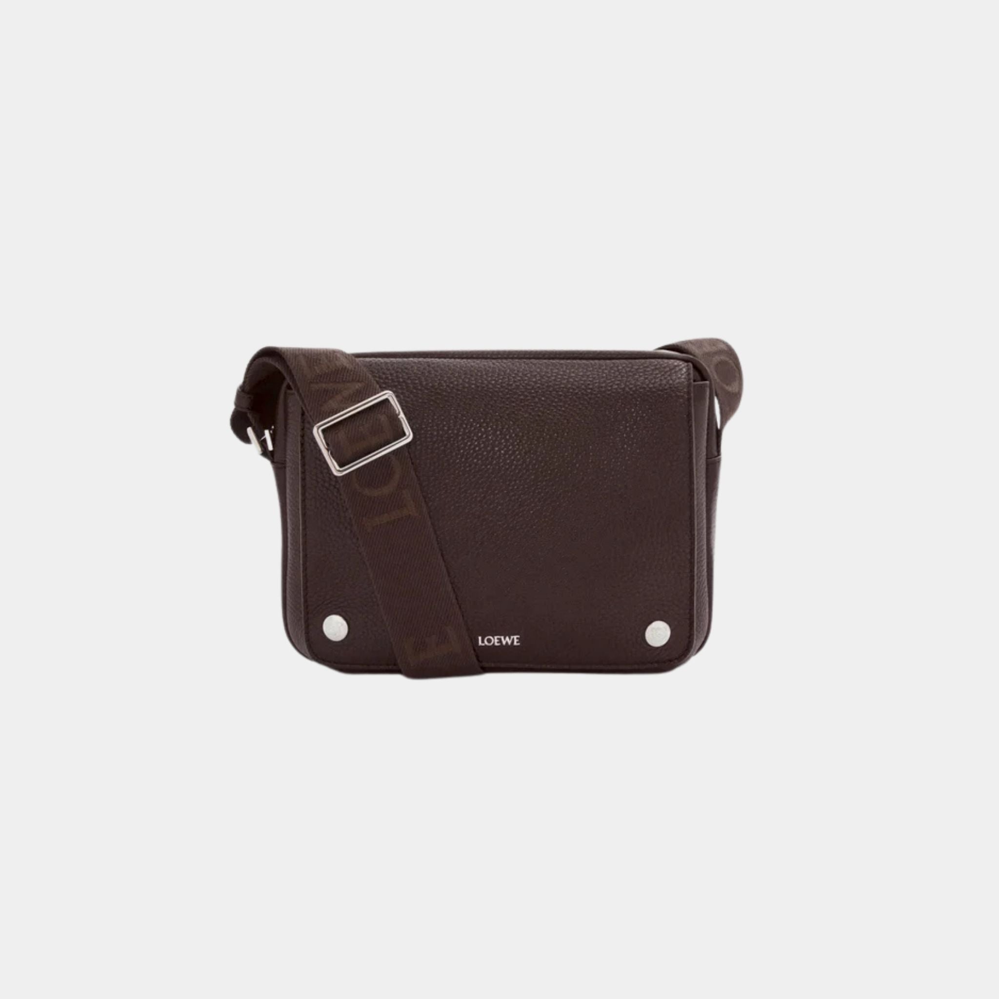 Loewe Medium Pebble Messenger Bag In Supple Grained Calfskin, Oxblood, Front