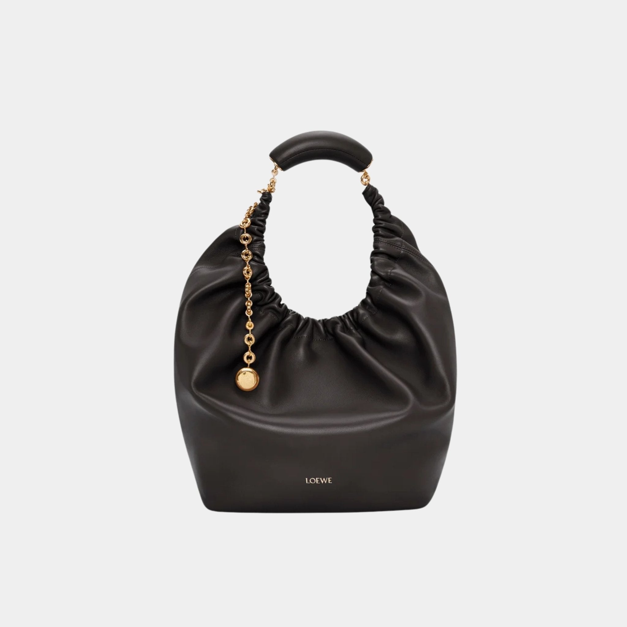 Loewe Medium-sized Squeeze Bag Velvety Nappa Lambskin, Black, Front