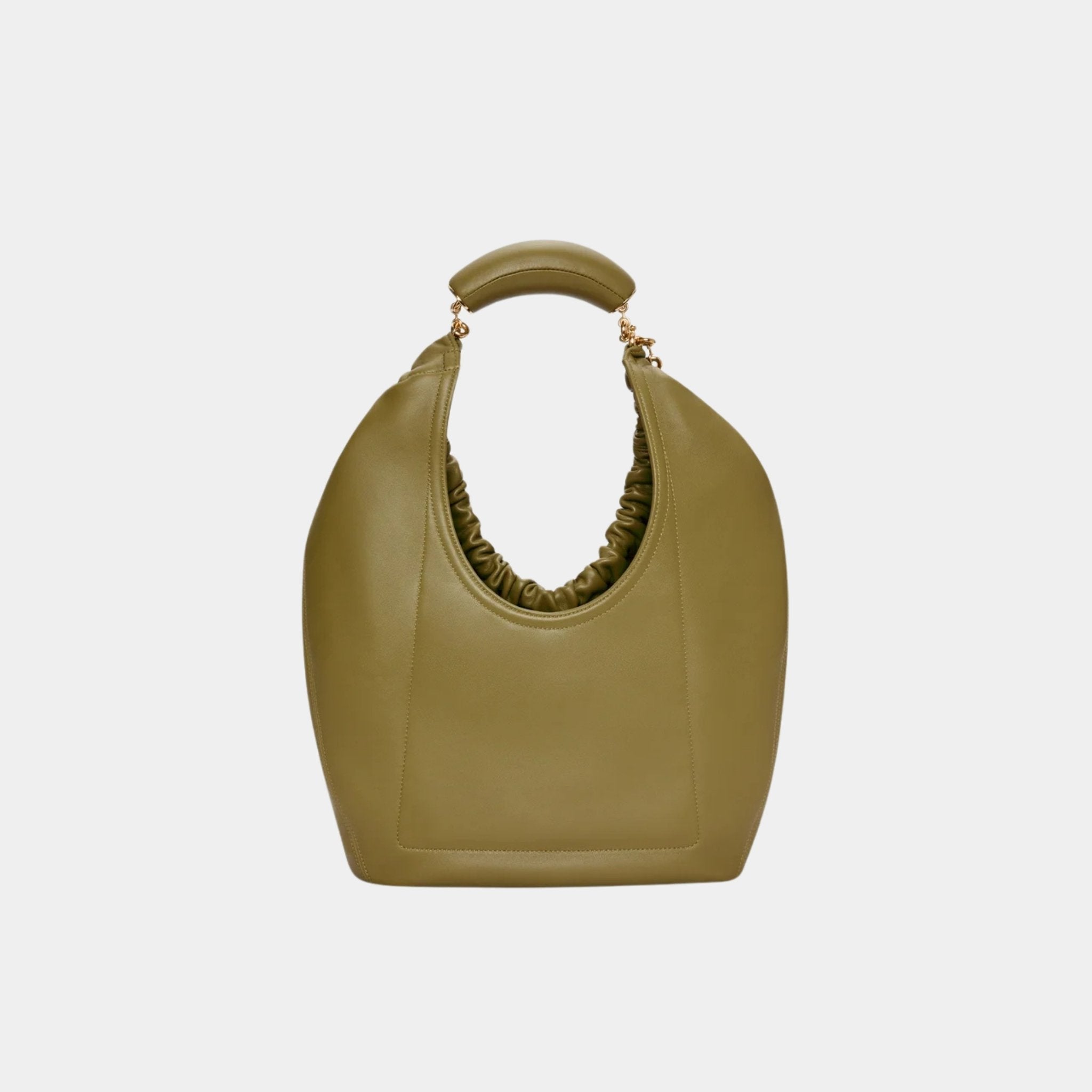 Loewe Medium-sized Squeeze Bag Velvety Nappa Lambskin, Olive Green, Back