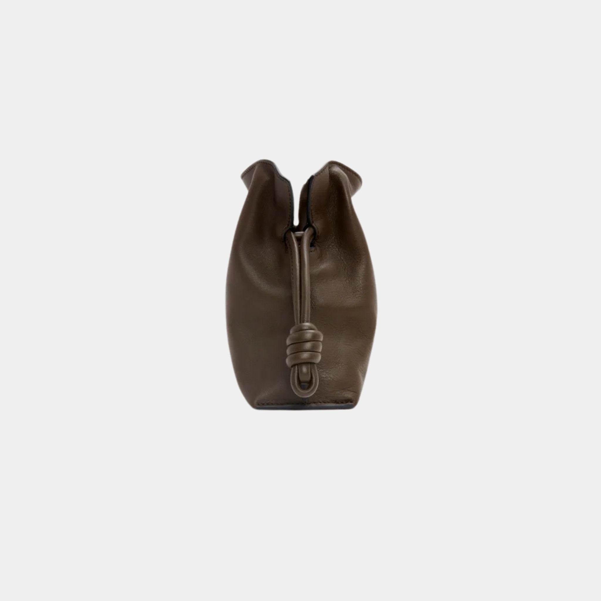 Loewe Mini Flamenco Clutch In Nappa Calfskin, Chocolate, Side