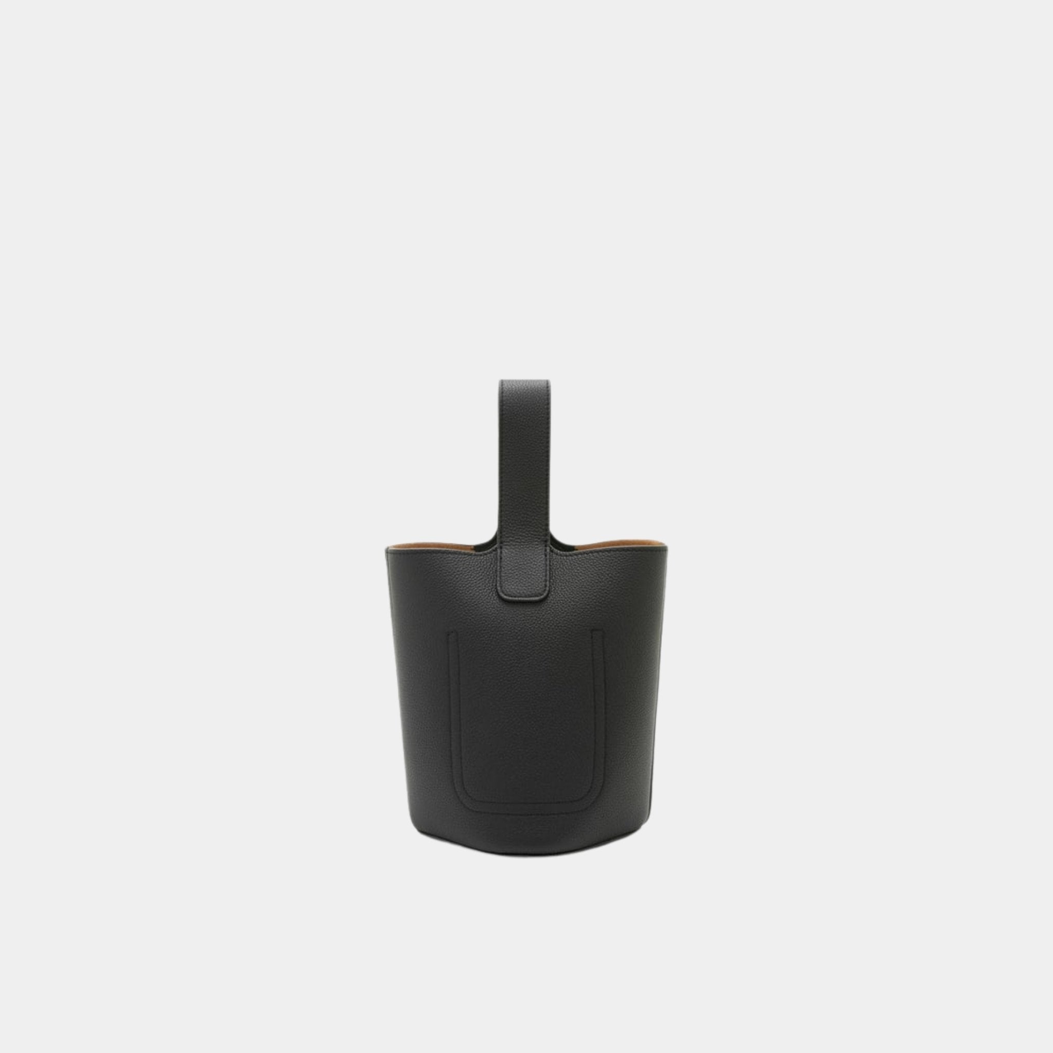 Loewe Mini Pebble Bucket Bag In Soft Grained Calfskin, Black, Back