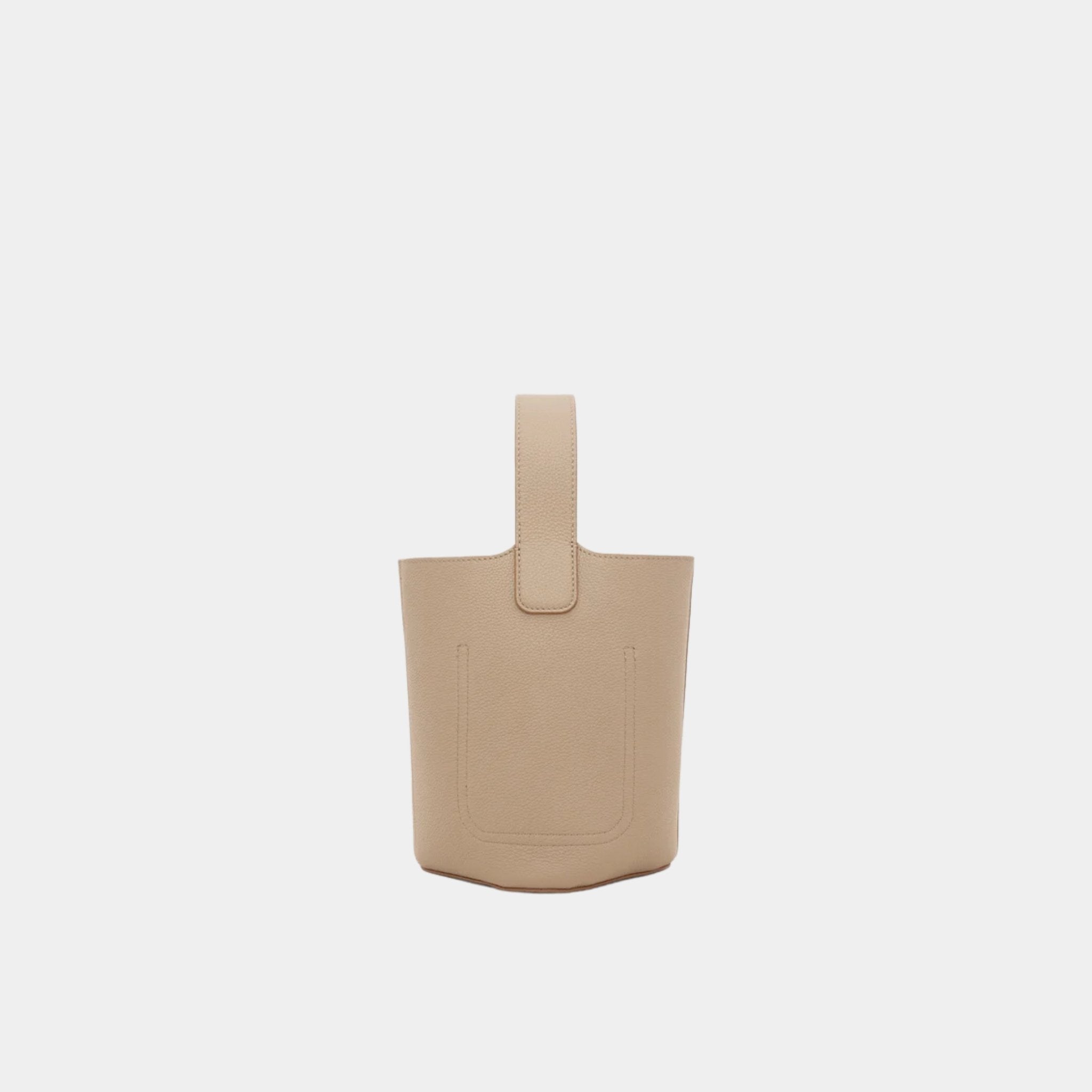 Loewe Mini Pebble Bucket Bag In Soft Grained Calfskin, Sand, Back