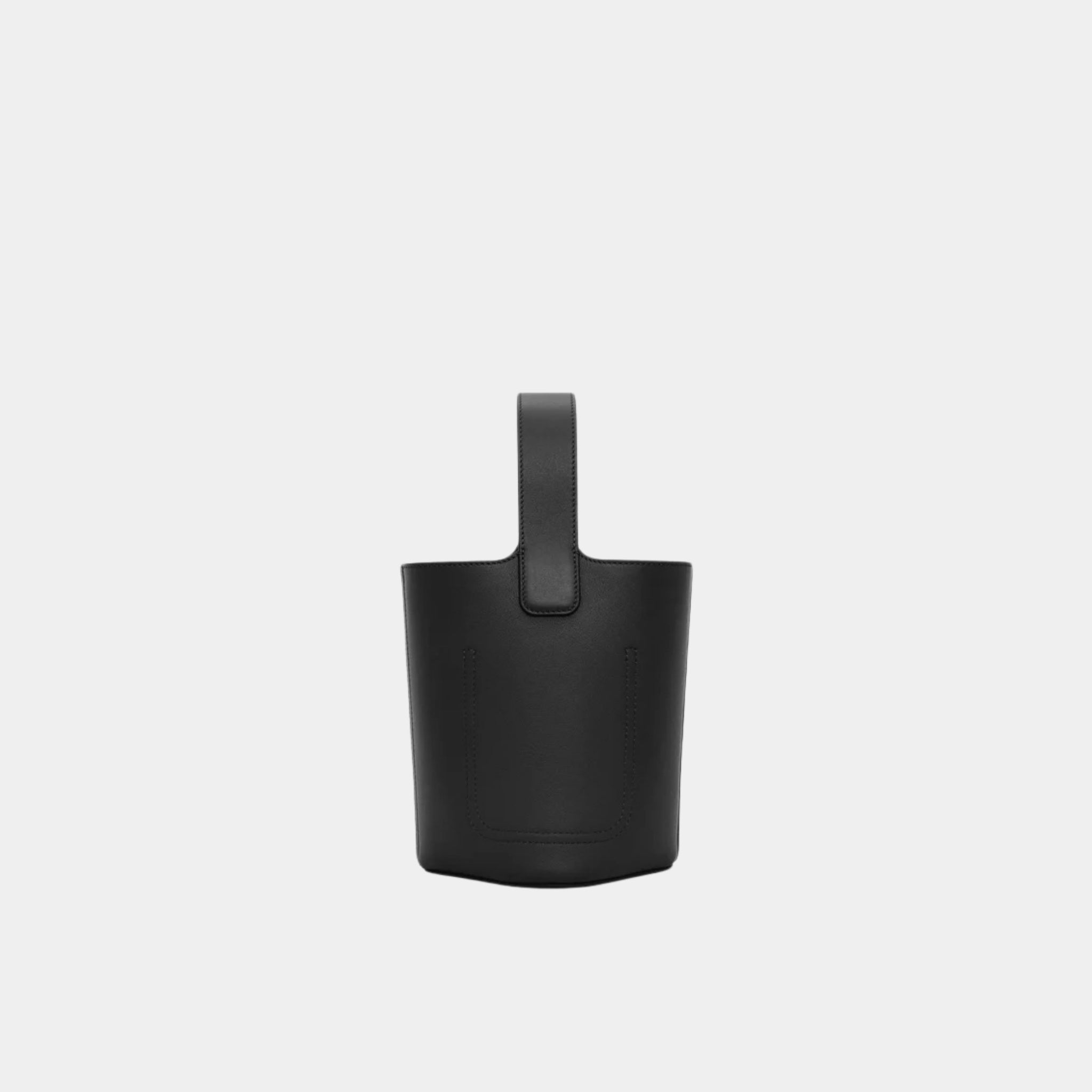 Loewe Mini Pebble Bucket In Smooth Calfskin, Black, Back