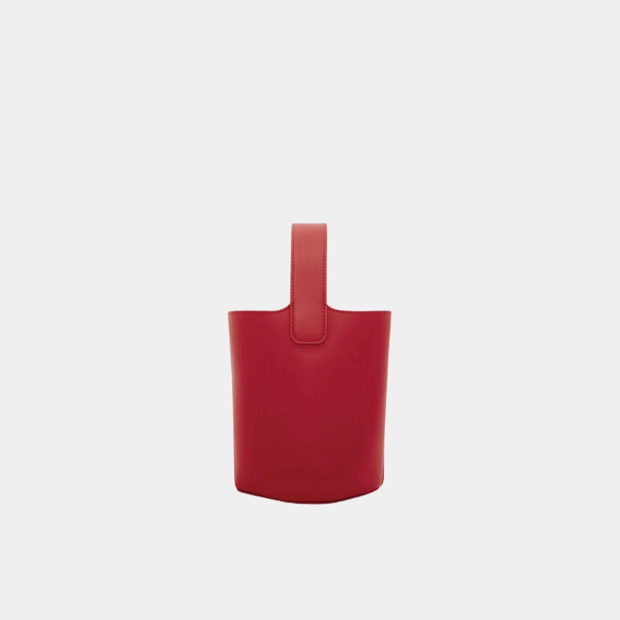 Loewe Mini Pebble Bucket In Smooth Calfskin, Burnt Red, Back