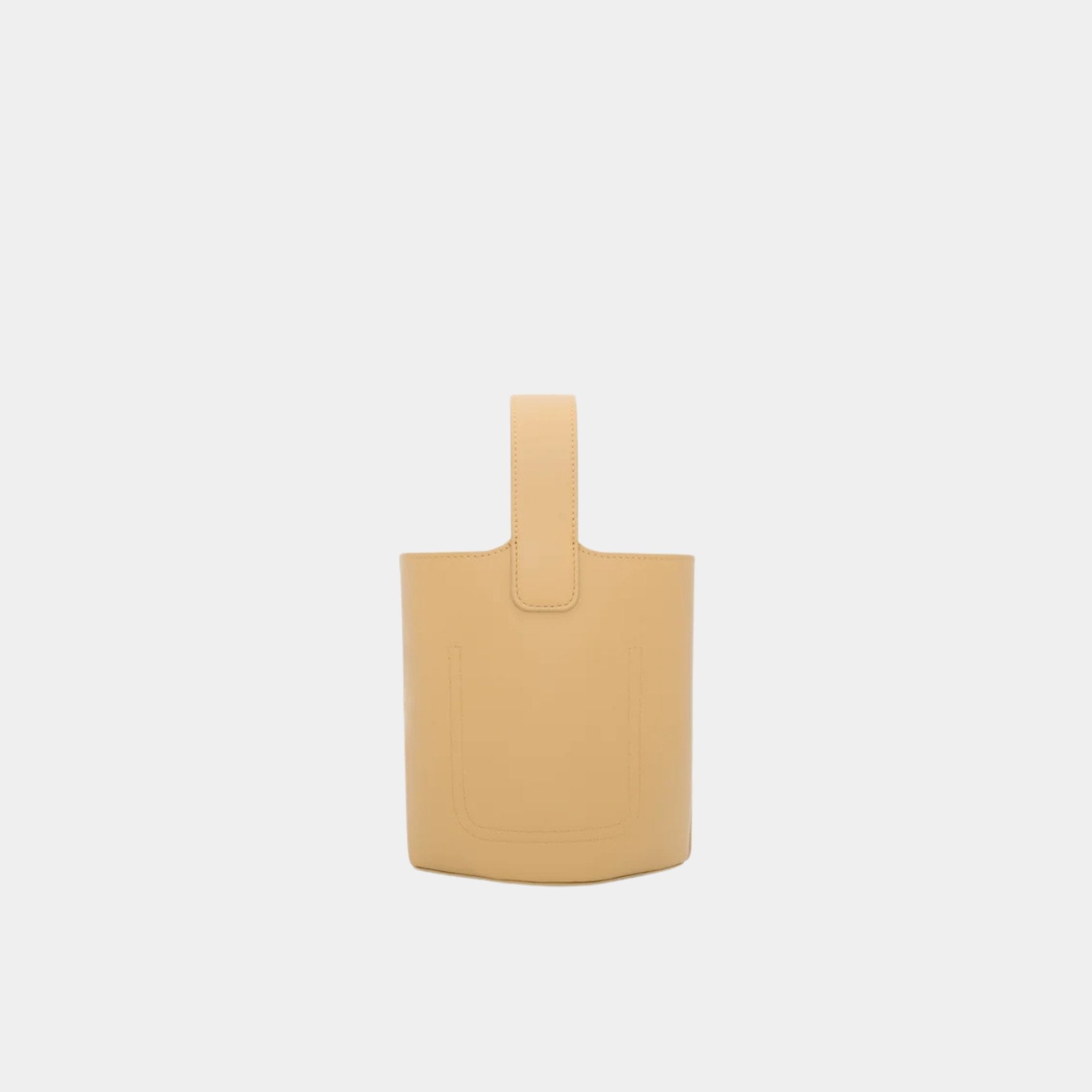 Loewe Mini Pebble Bucket In Smooth Calfskin, Dark Butter, Back