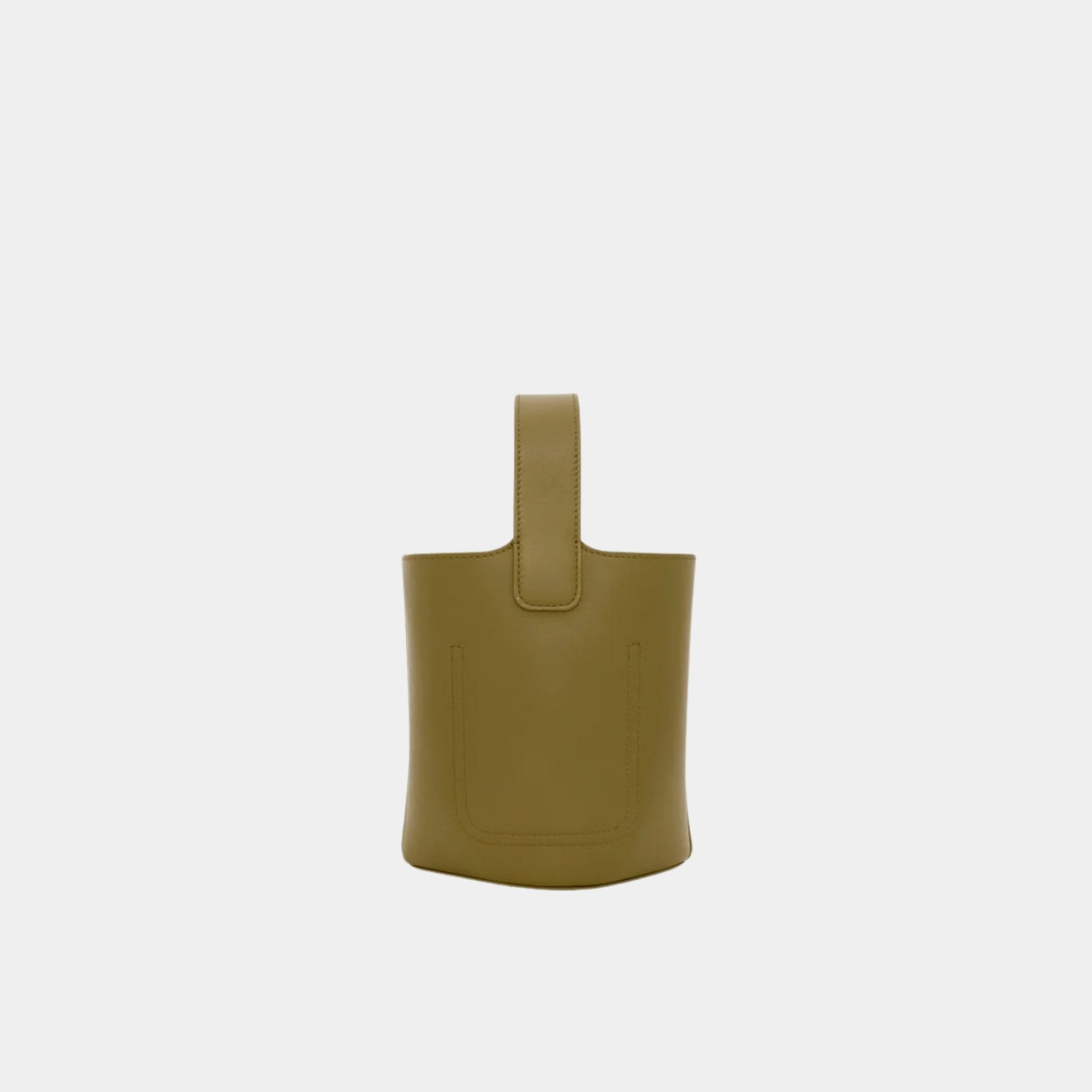 Loewe Mini Pebble Bucket In Smooth Calfskin, Olive, Back
