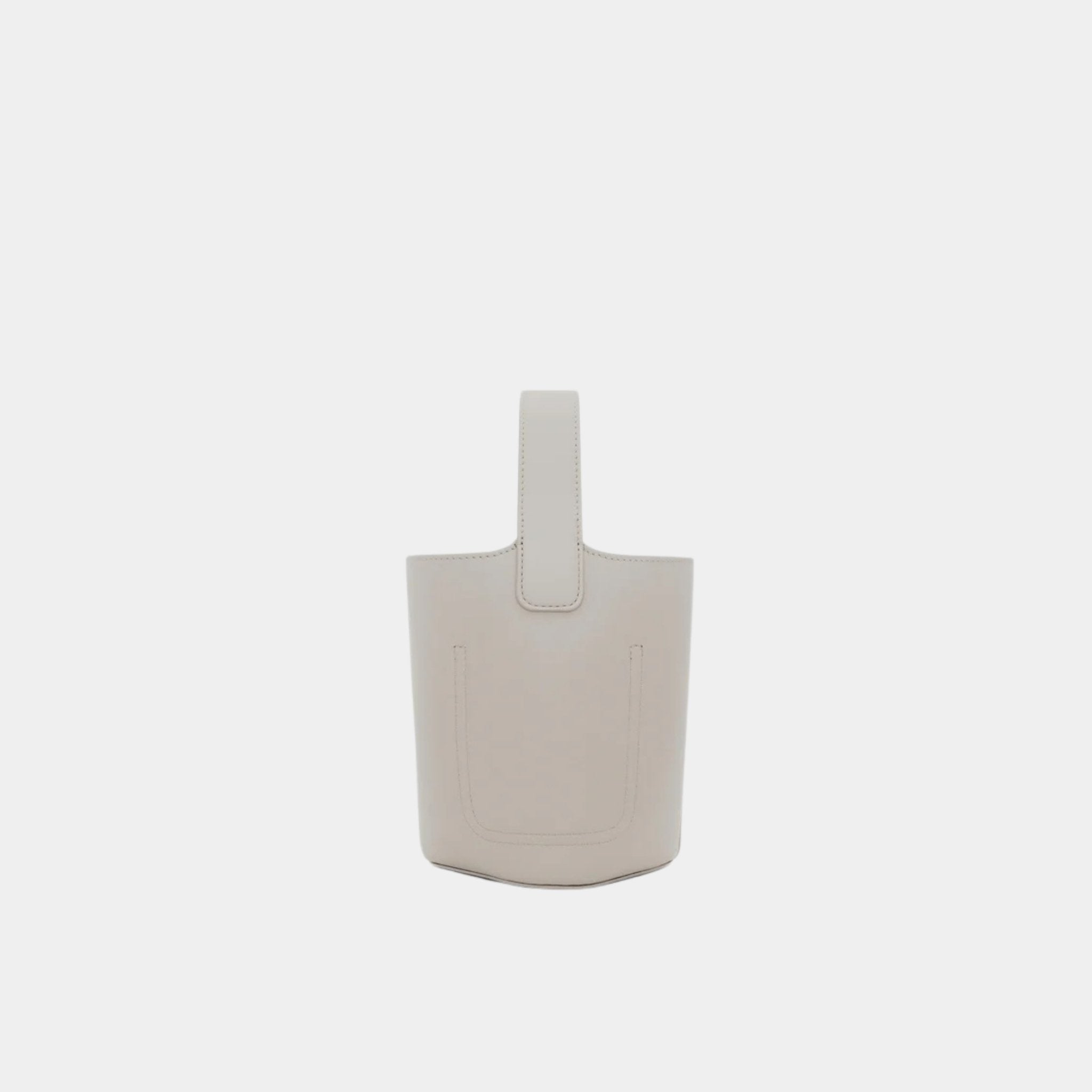 Loewe Mini Pebble Bucket In Smooth Calfskin, Shell Grey, Back