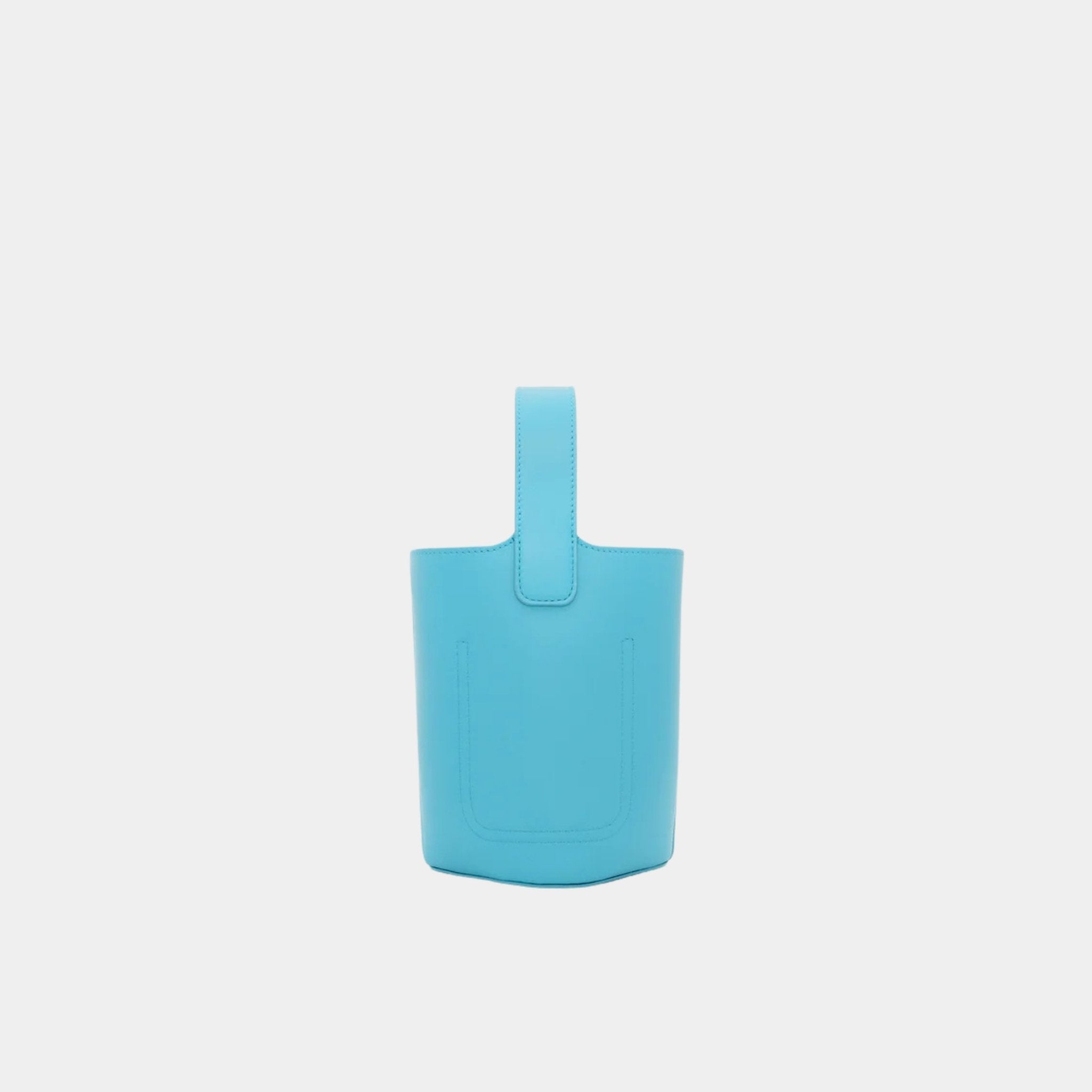 Loewe Mini Pebble Bucket In Smooth Calfskin, Sky Blue, Back