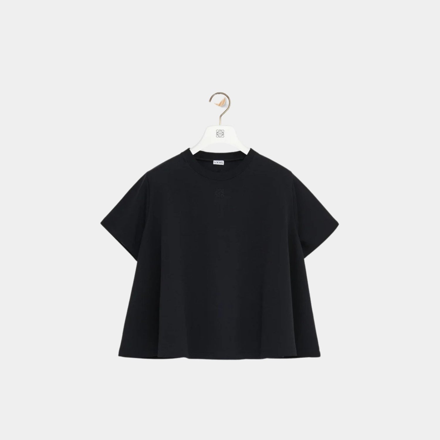 Loewe Plain Trapeze Top in Cotton Blend, Black, Front