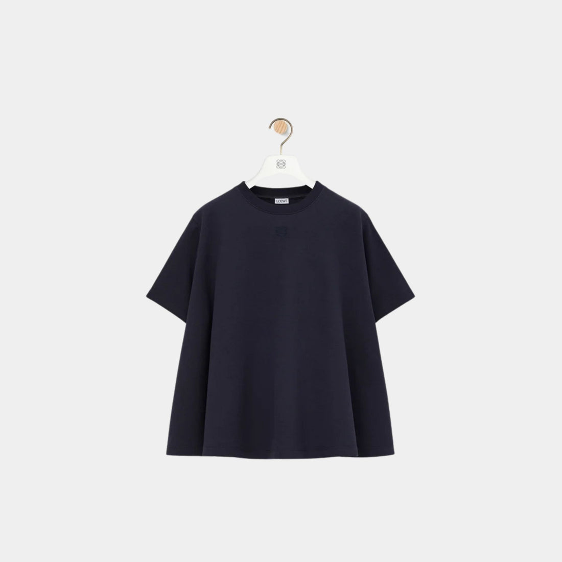 Loewe Plain Trapeze Top in Cotton Blend, Dark Navy Blue, Front