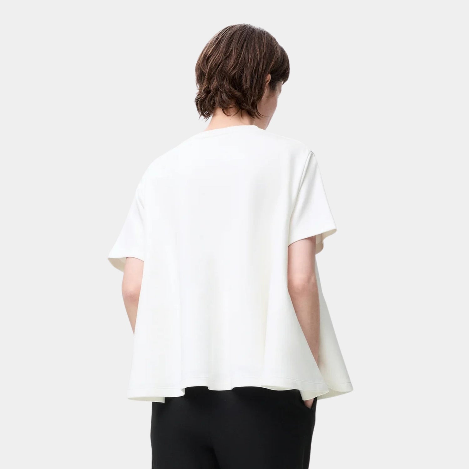 Loewe Plain Trapeze Top in Cotton Blend, White, Back