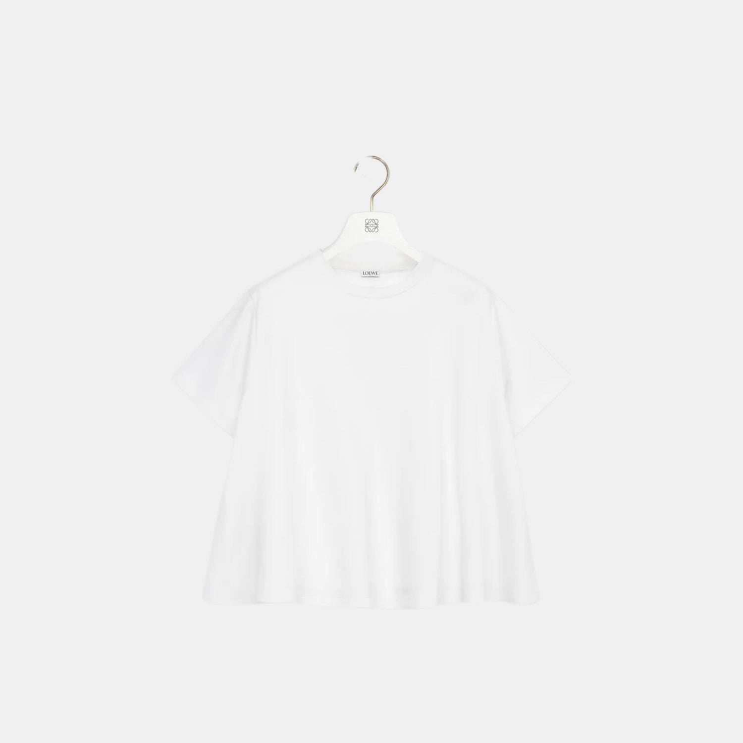 Loewe Plain Trapeze Top in Cotton Blend, White, Front