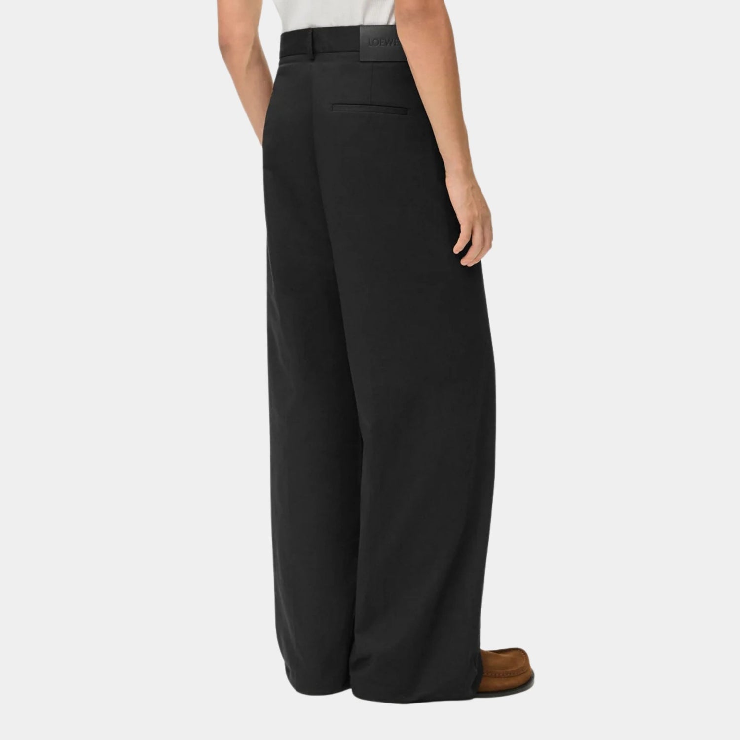 Loewe Pleated Trousers in Lightweight Compact Cotton, Back