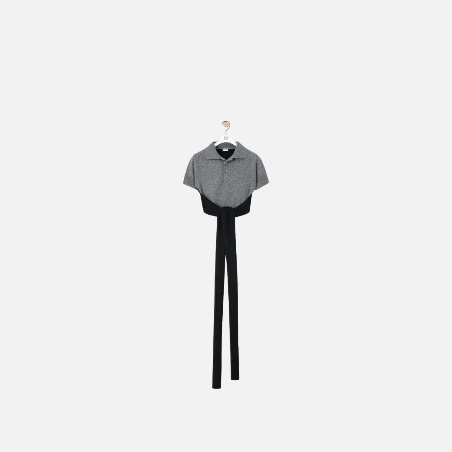 Loewe Polo Sweater In Wool And Cashmere, Grey, Front