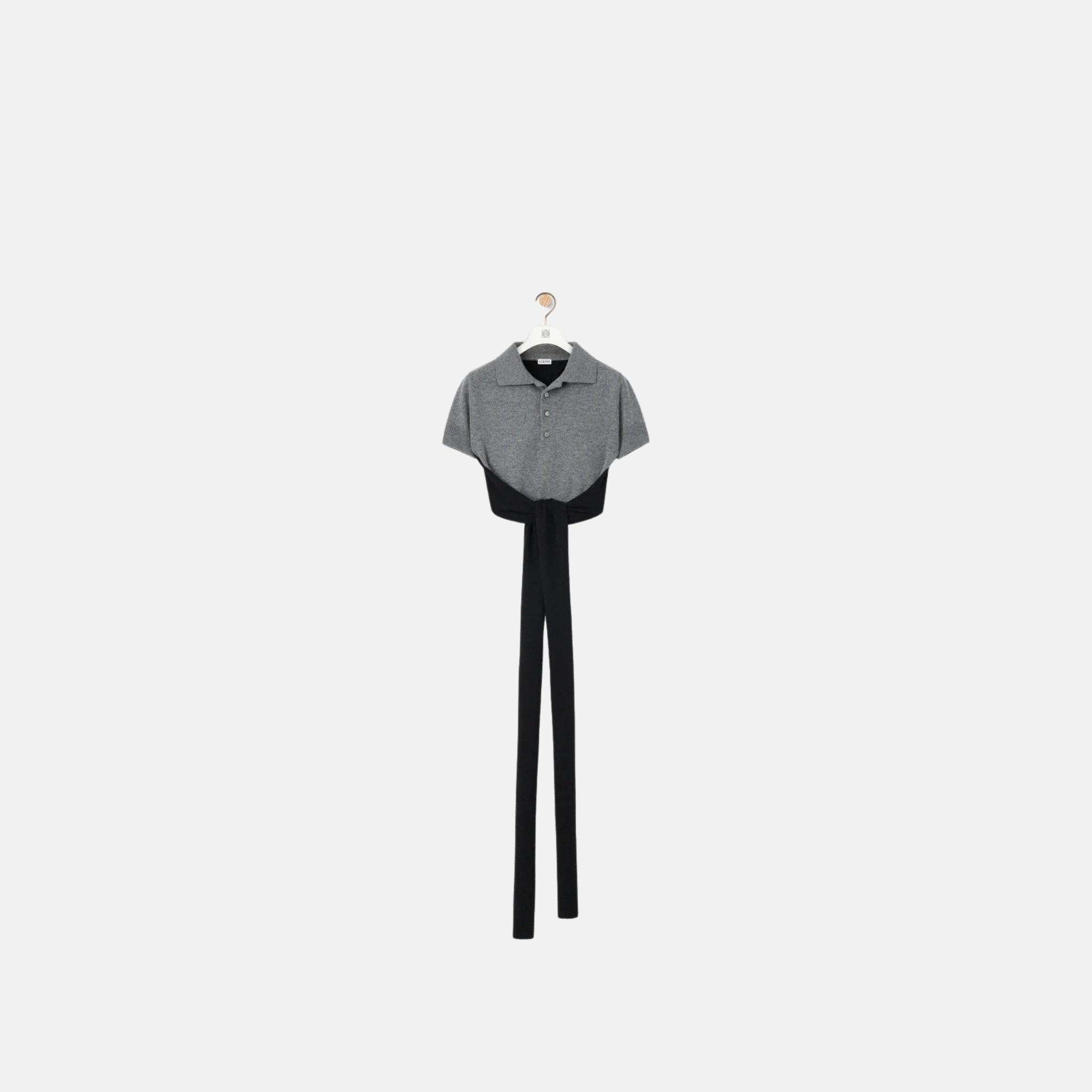 Loewe Polo Sweater In Wool And Cashmere, Grey, Front