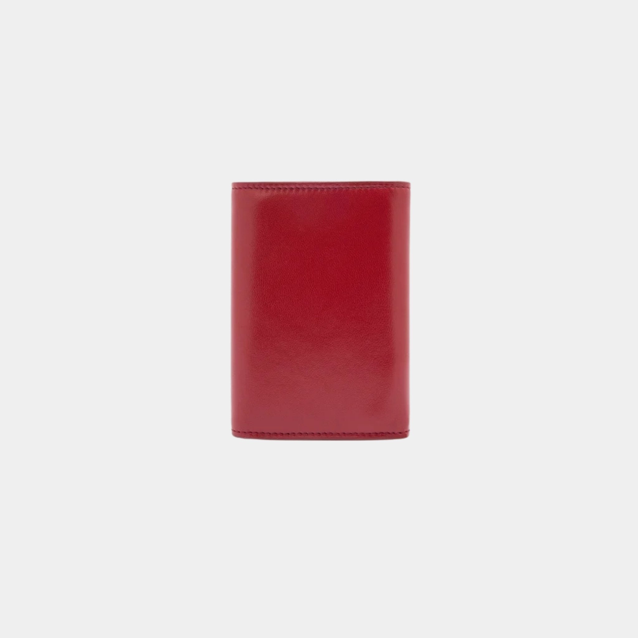 Loewe Puffer Anagram Small Vertical Wallet In Shiny Nappa Calfskin, Burnt Red, Back