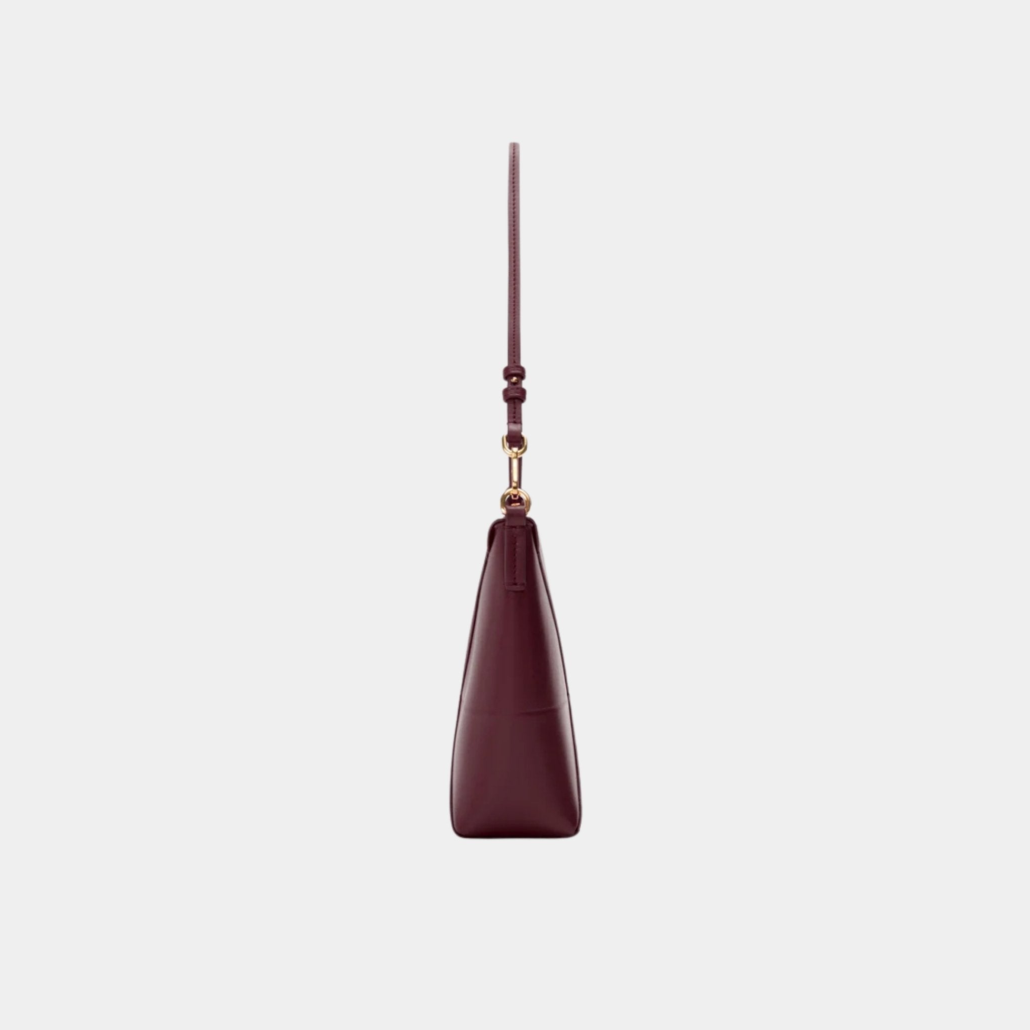 Loewe Puzzle Fold Pouch In Shiny Nappa Calfskin, Dark Burgundy, Side