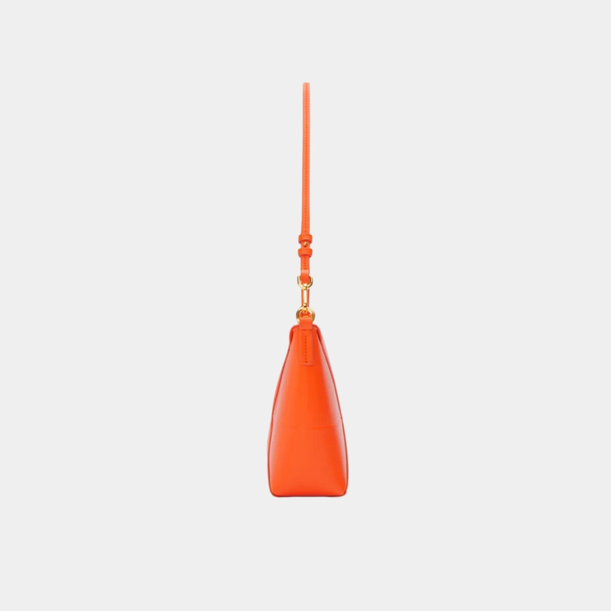 Loewe Puzzle Fold Pouch In Shiny Nappa Calfskin, Vivid Orange, Side