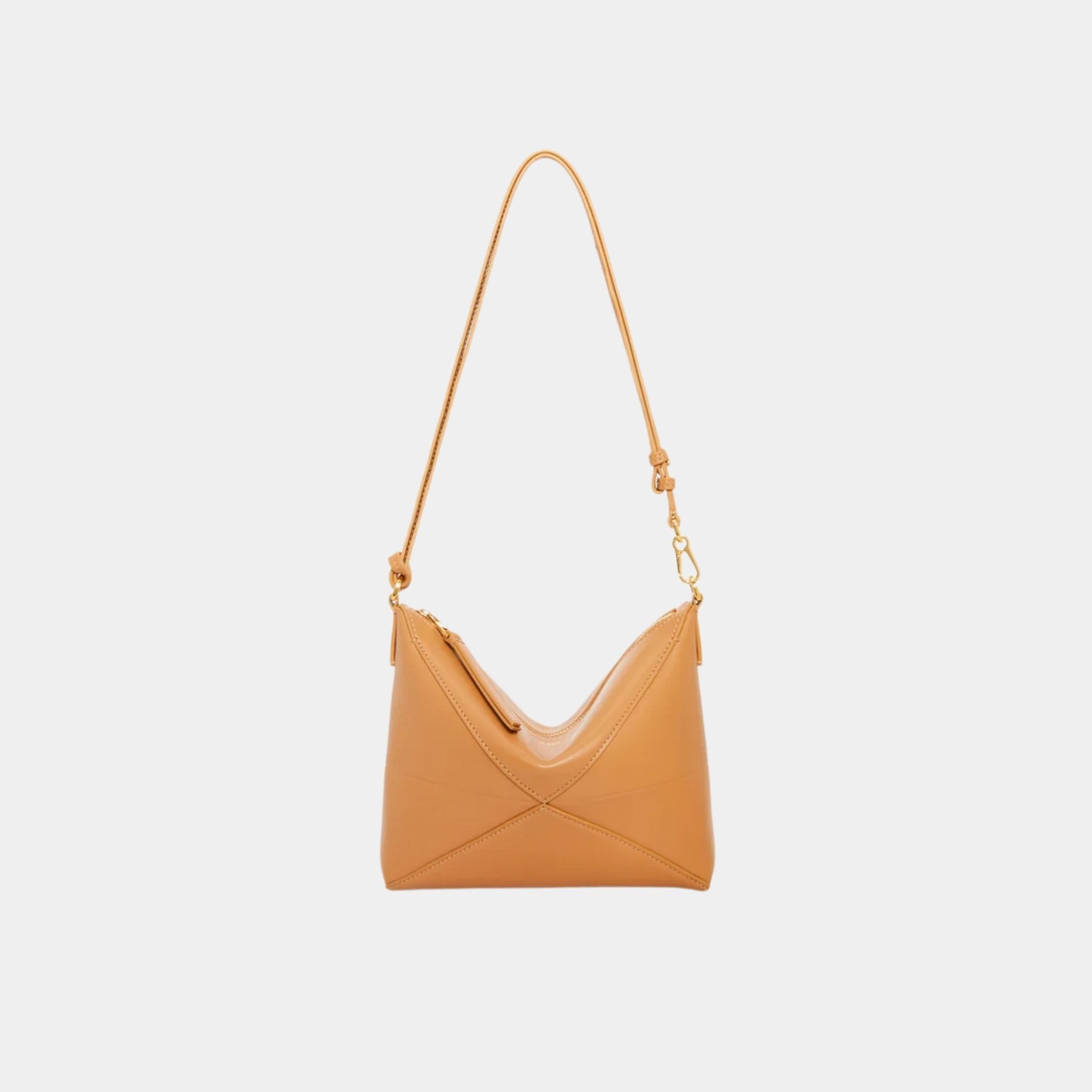 Loewe Puzzle Fold Pouch In Shiny Nappa Calfskin, Warm Desert, Front