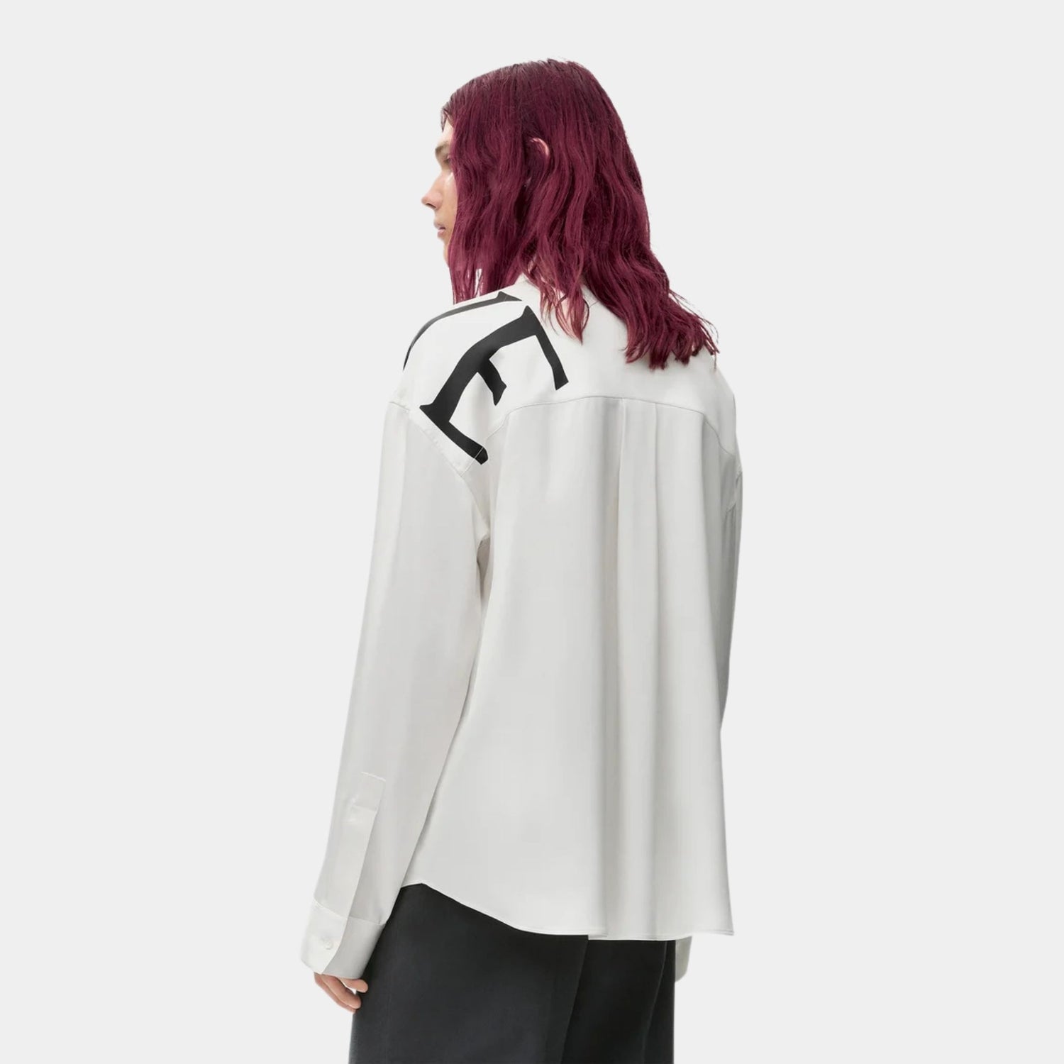 Loewe Shirt in Silk with oversized LOEWE Print, Back