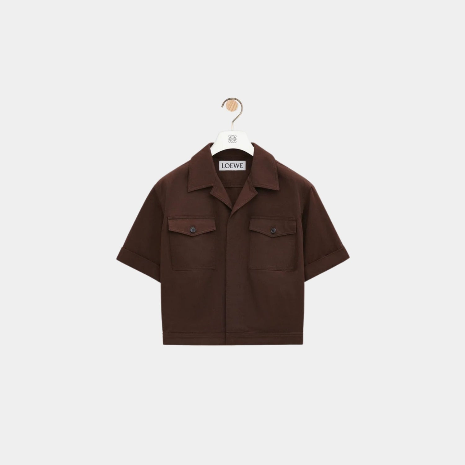 Loewe Short Sleeve Shirt in Lightweight Compact Cotton, Front