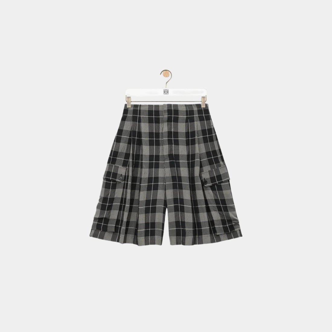 Loewe Shorts in Viscose with Allover Check Pattern, Front