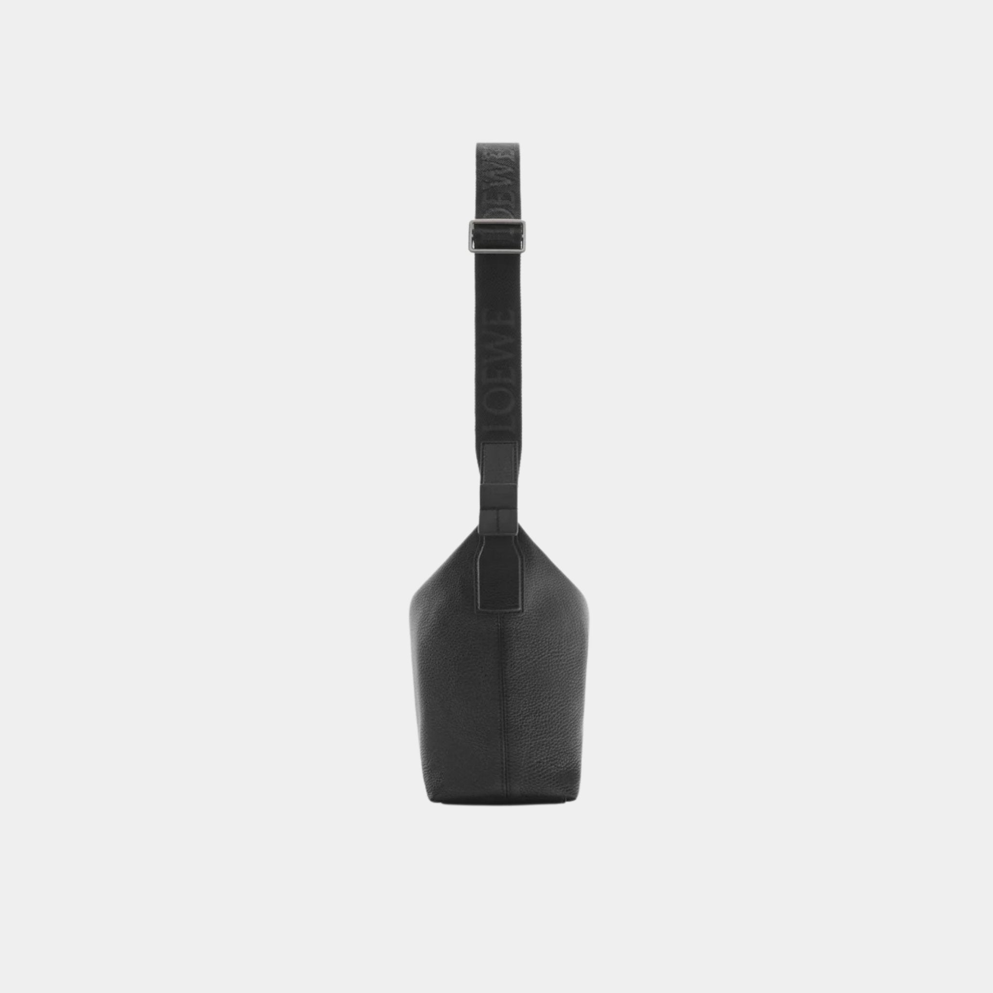 Loewe Small Cubi Crossbody Bag In Supple Grained Calfskin, Black, Side