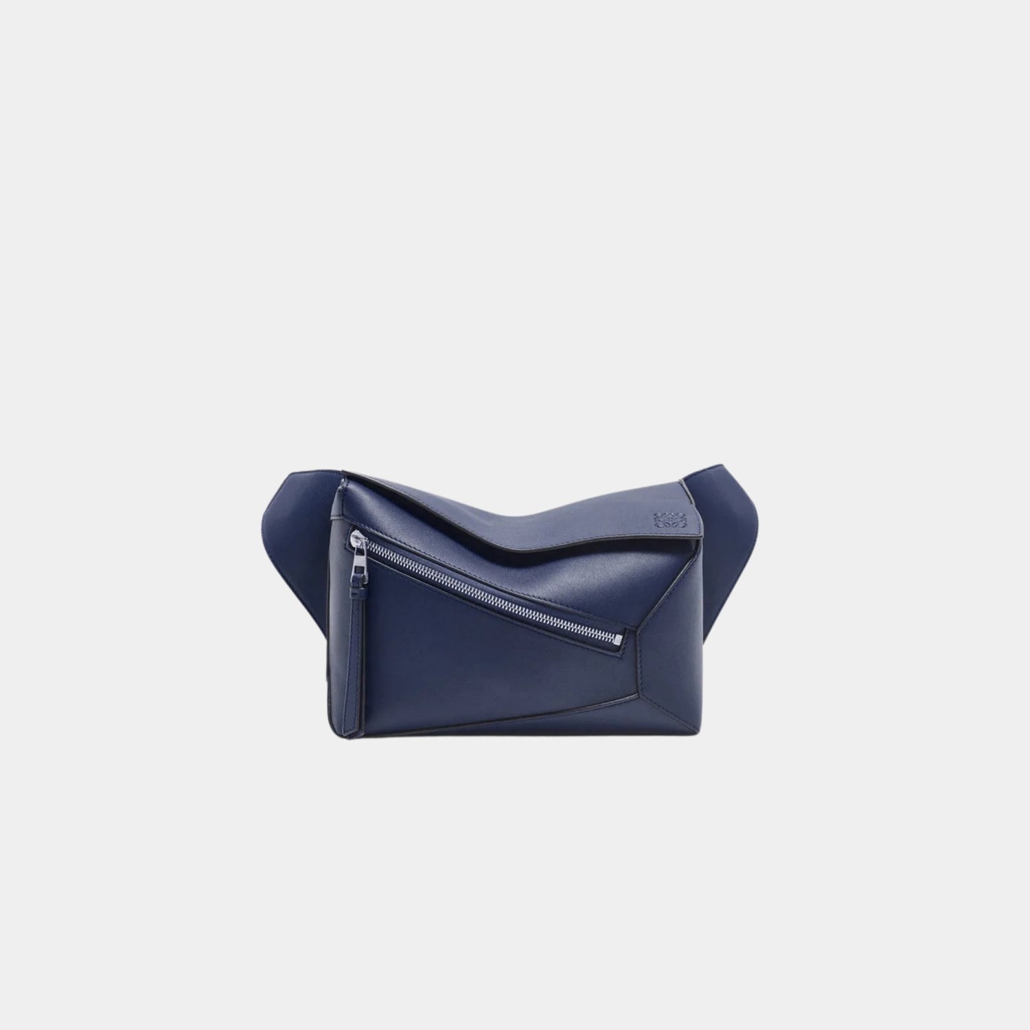 Loewe Small Puzzle Belt Bag Classic Calf Leather, Abyss Blue, Front