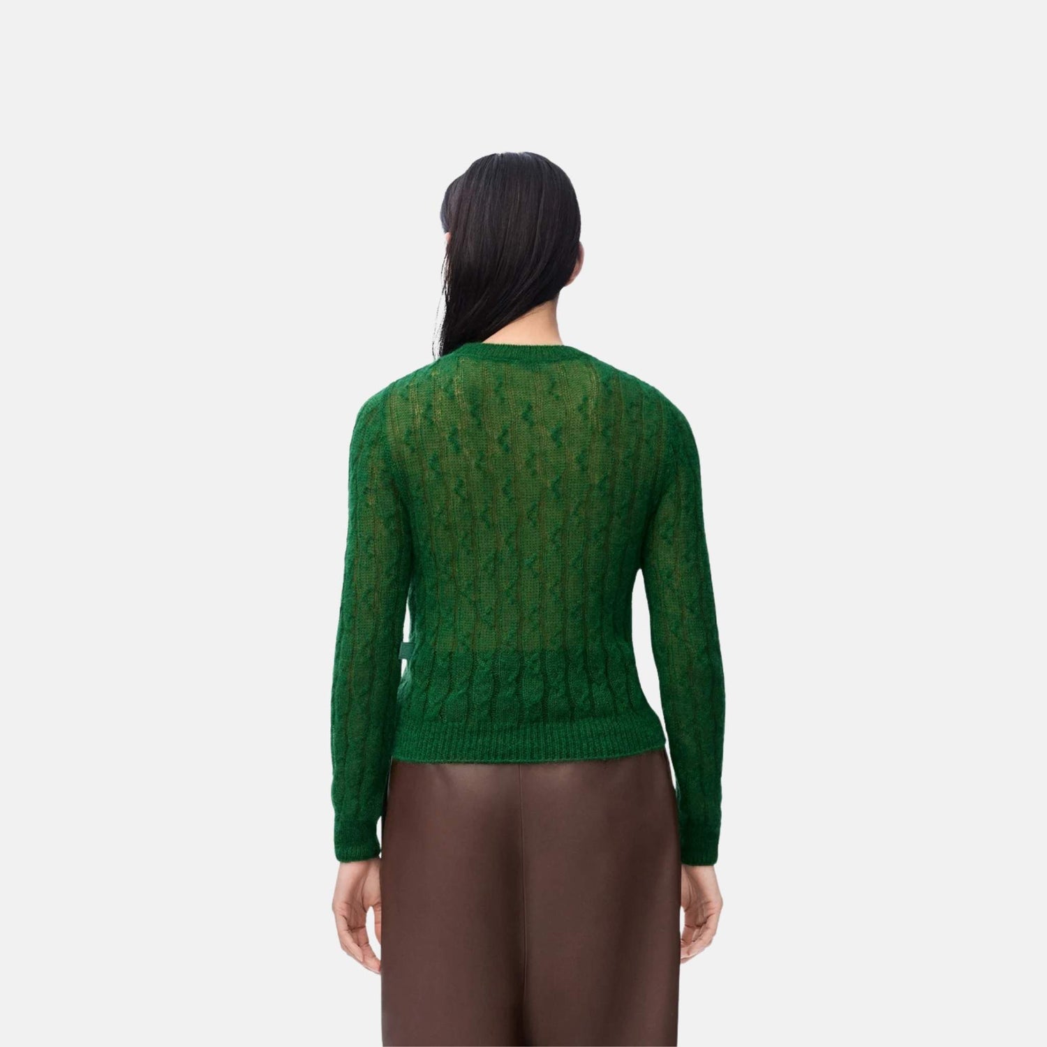 Loewe Sweater In Mohair And Wool Blend, Green, Back