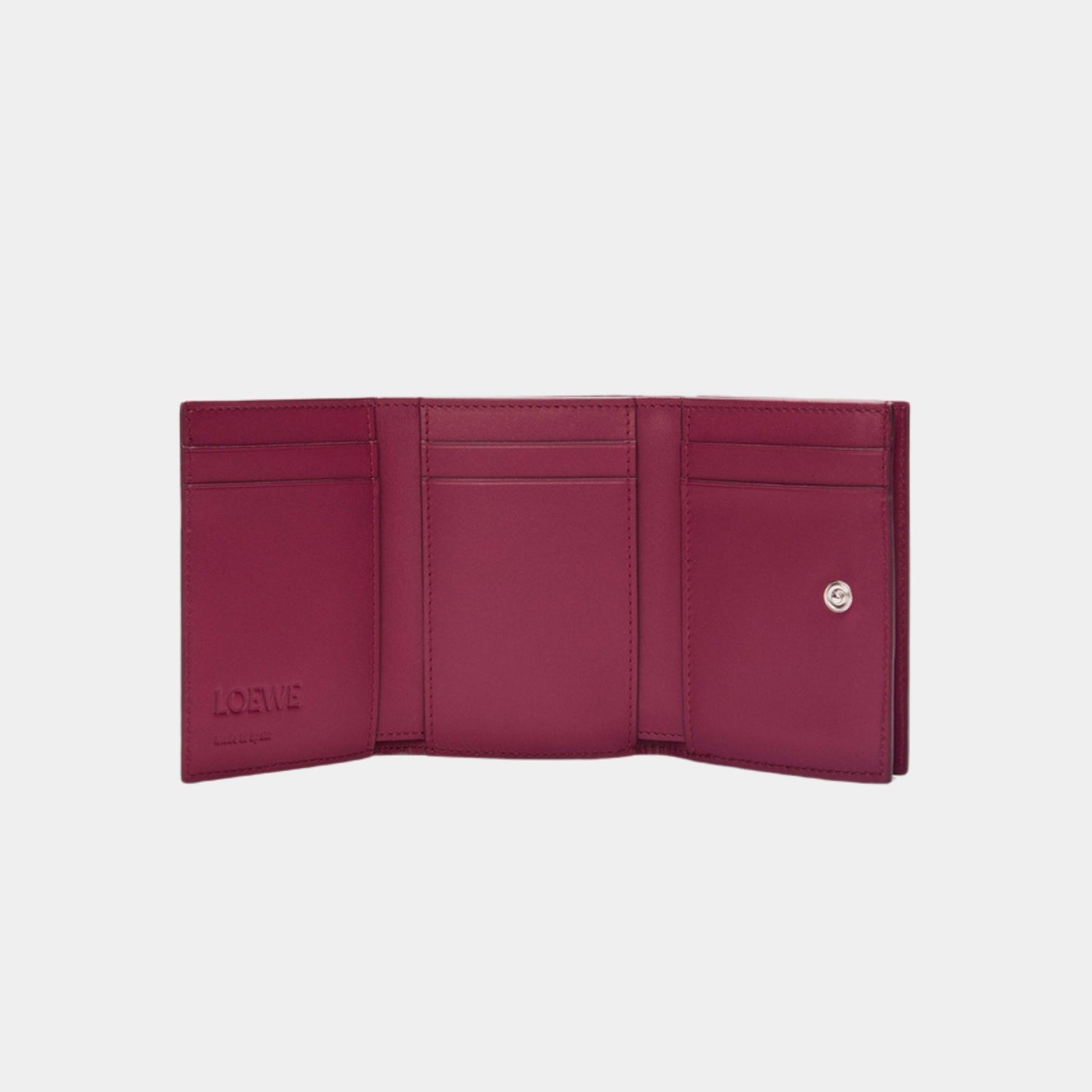 Loewe Trifold Wallet Made of Satin Calfskin, Crimson, Inside
