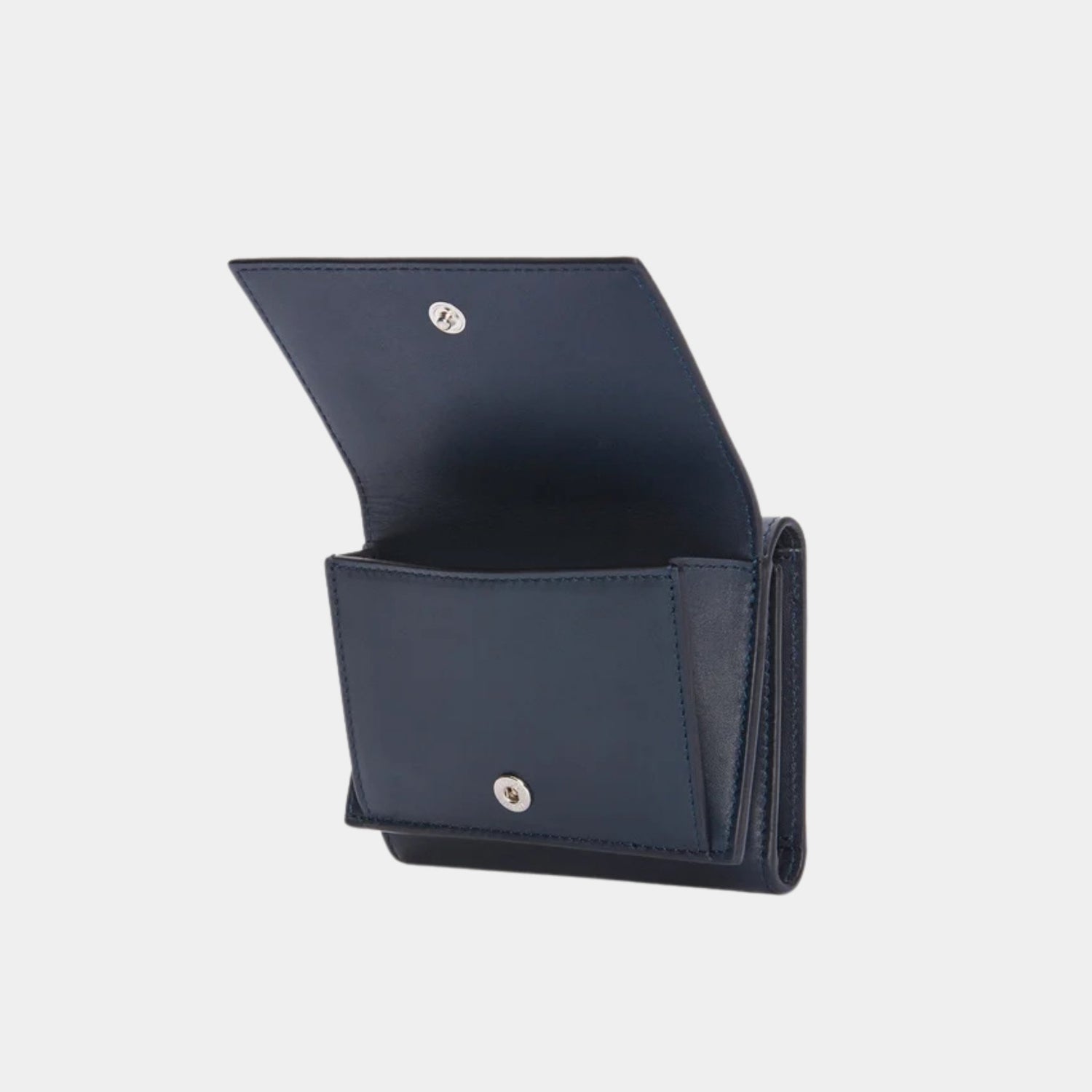 Loewe Trifold Wallet Made of Satin Calfskin, Navy Blue, Side