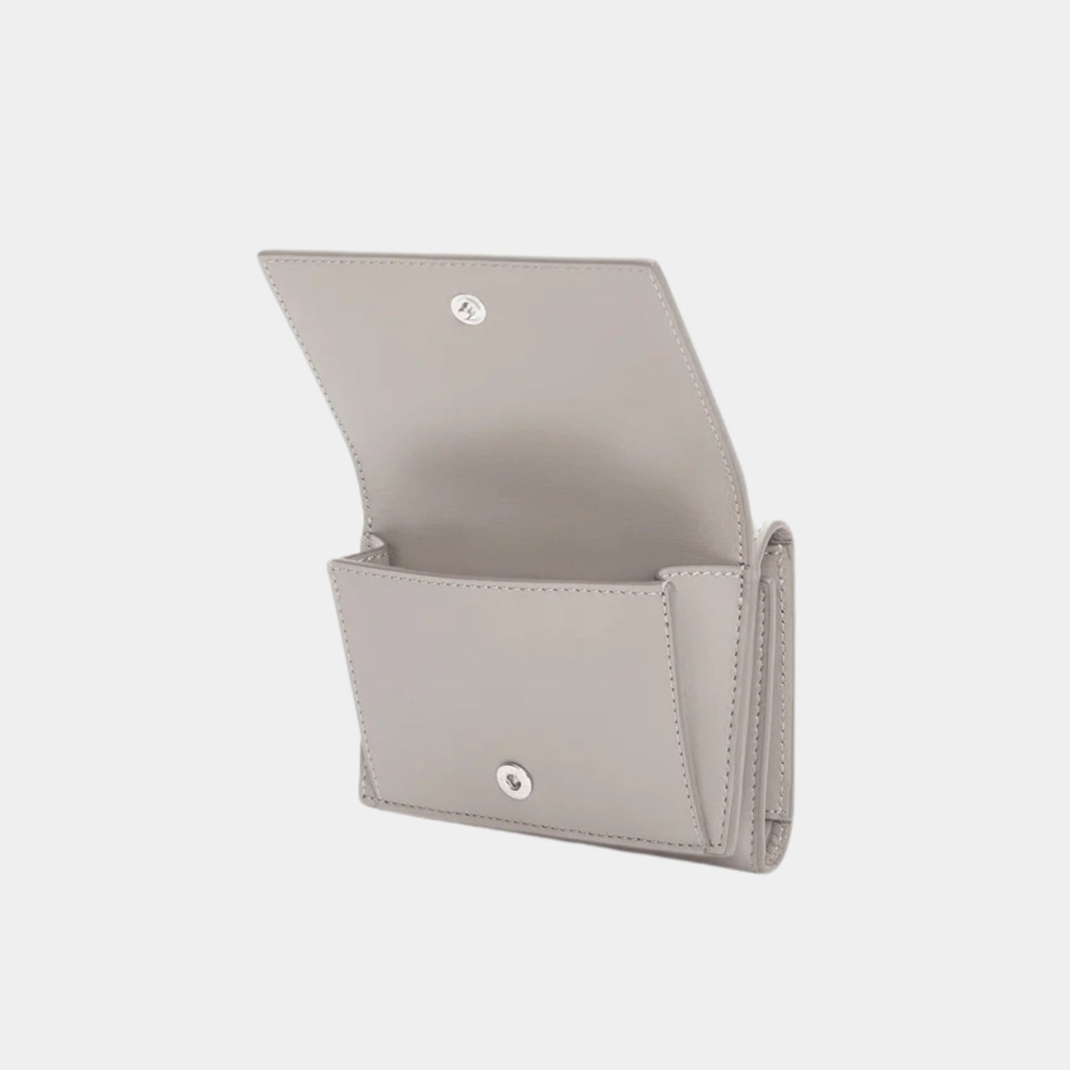 Loewe Trifold Wallet Made of Satin Calfskin, Shell Grey, Side