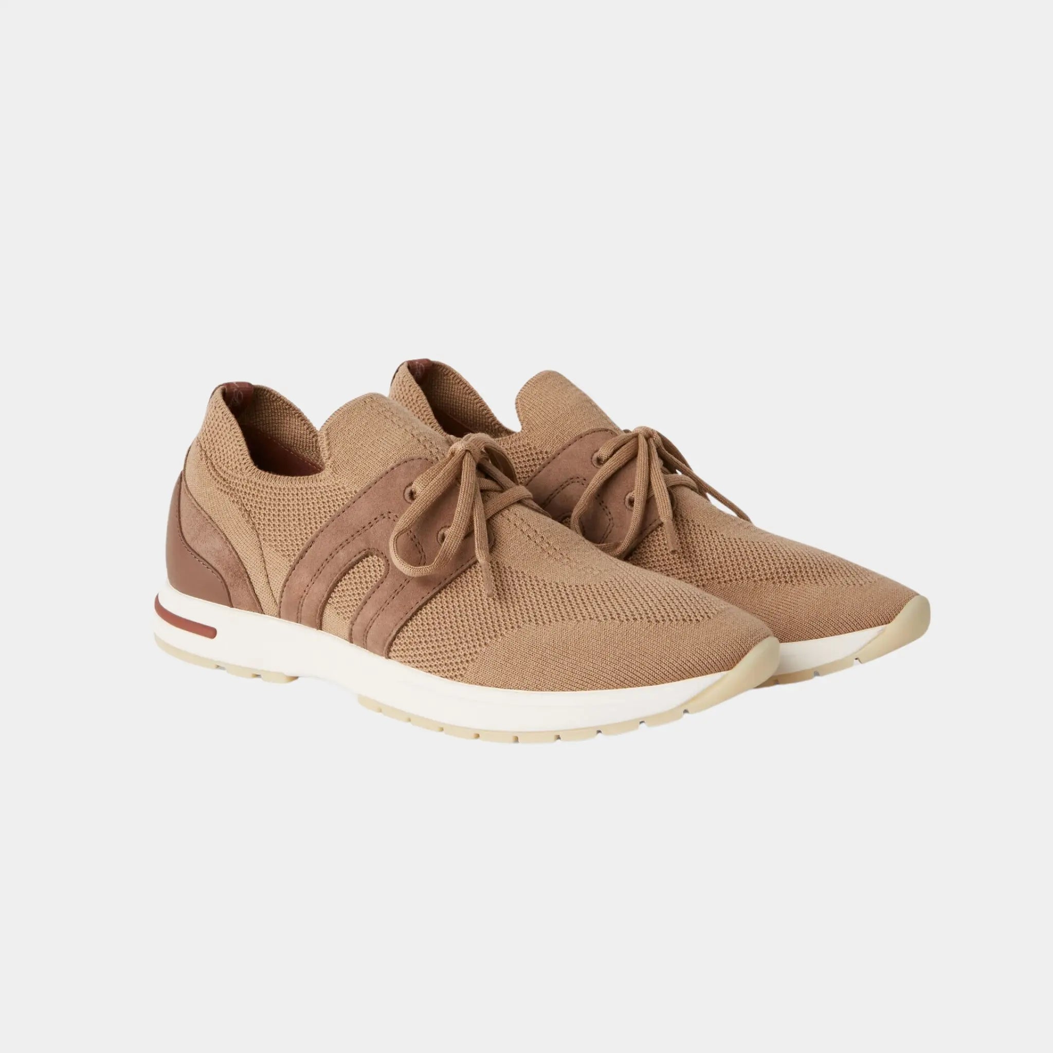 Loro Piana 360 LP Lady Flexy Walk Sneaker Virgin Wool, Dusty Camel, Front