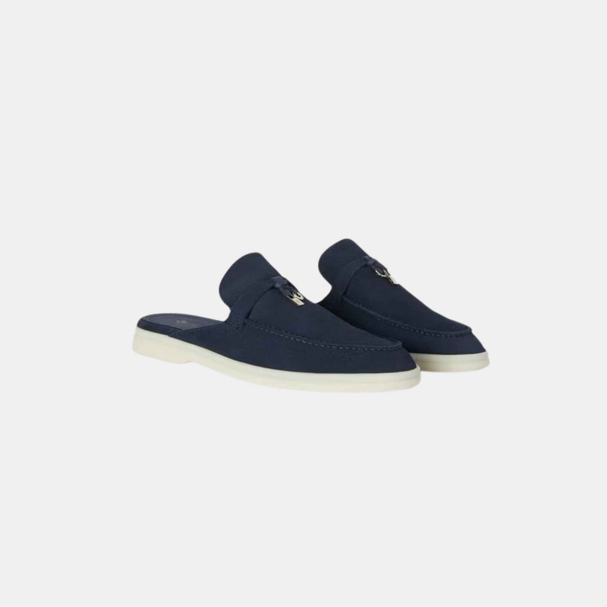 Loro Piana Babouche Charms Walk Loafers, Blue Melanga, Front View