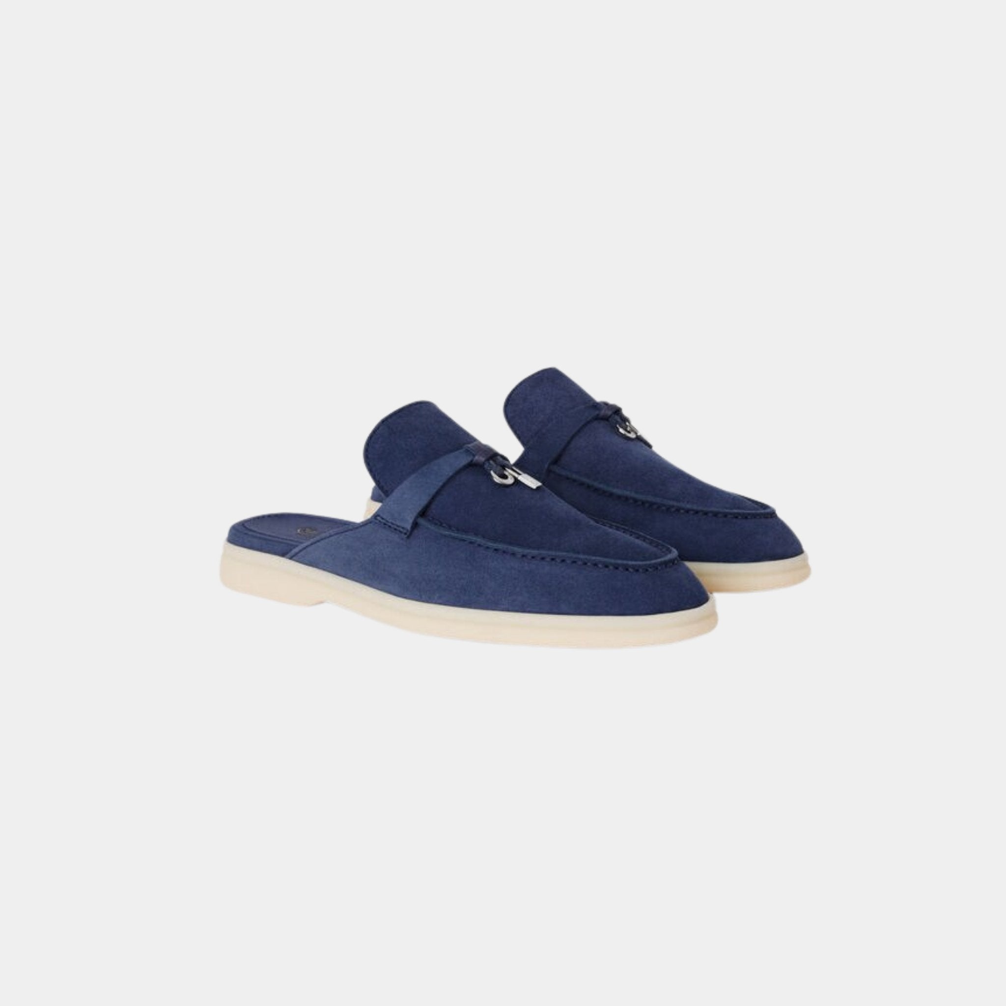 Loro Piana Babouche Charms Walk Loafers, Blue Fluorite, Front View