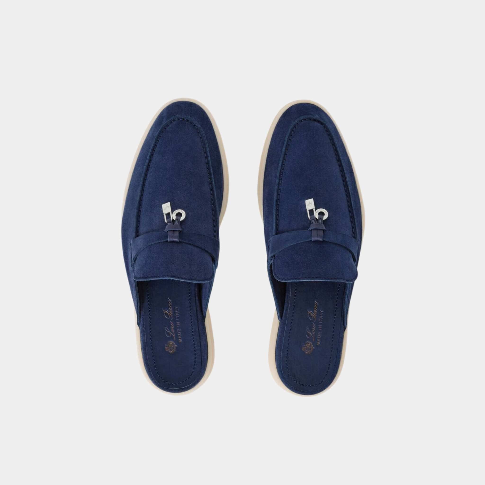Loro Piana Babouche Charms Walk Loafers, Blue Fluorite, Top View