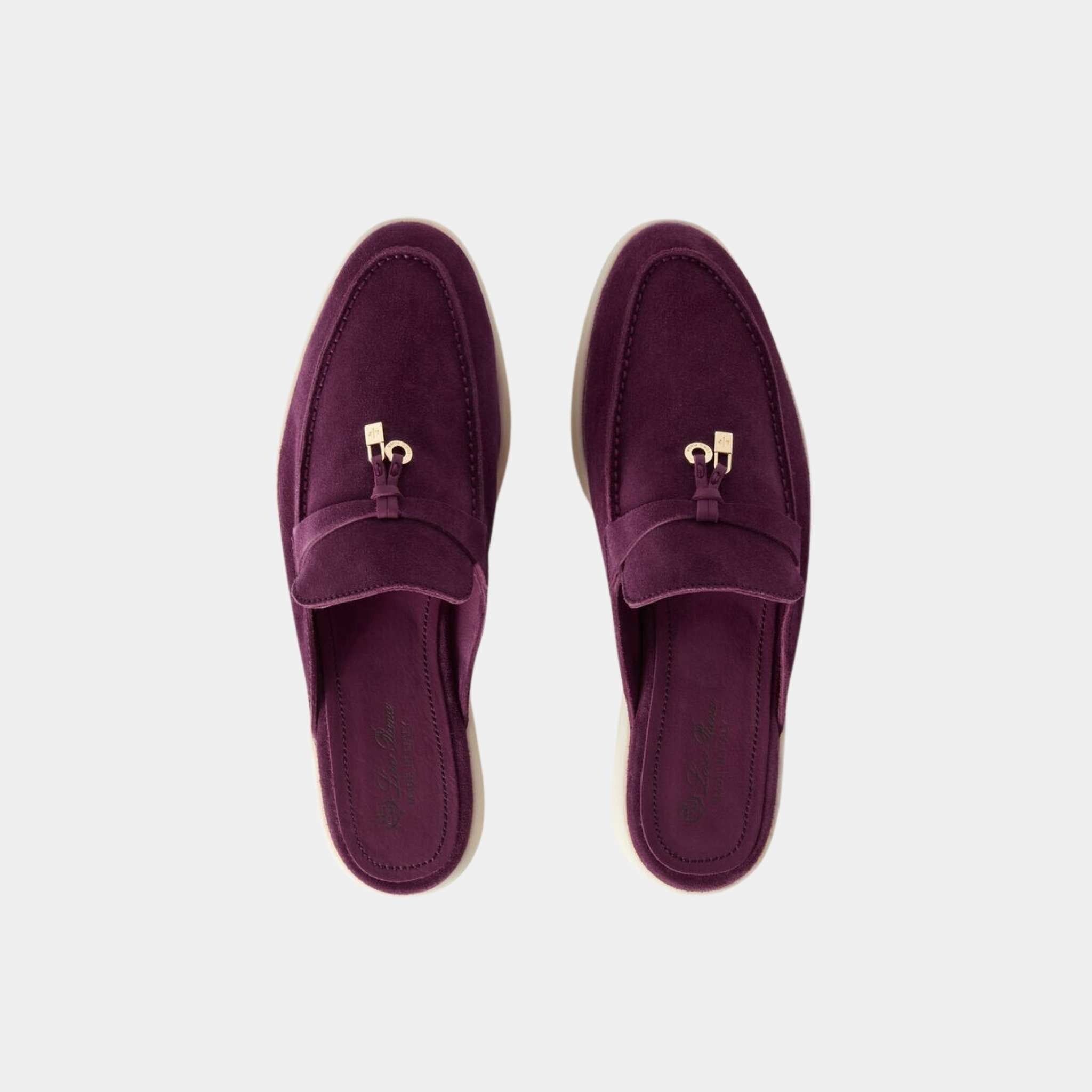 Loro Piana Babouche Charms Walk Loafers, Bright Amarant, Top View