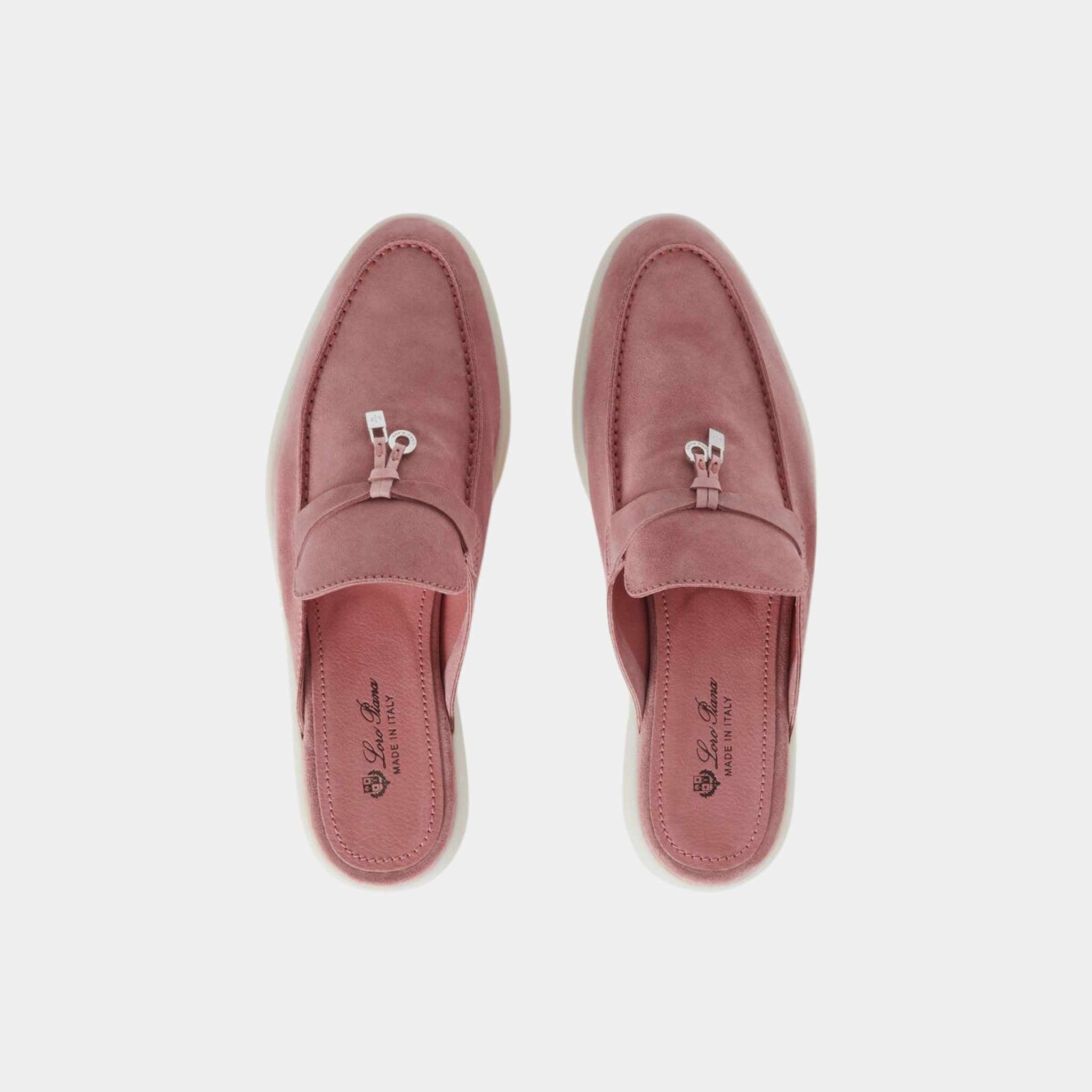 Loro Piana Babouche Charms Walk Loafers, Flower Cherry, Top View